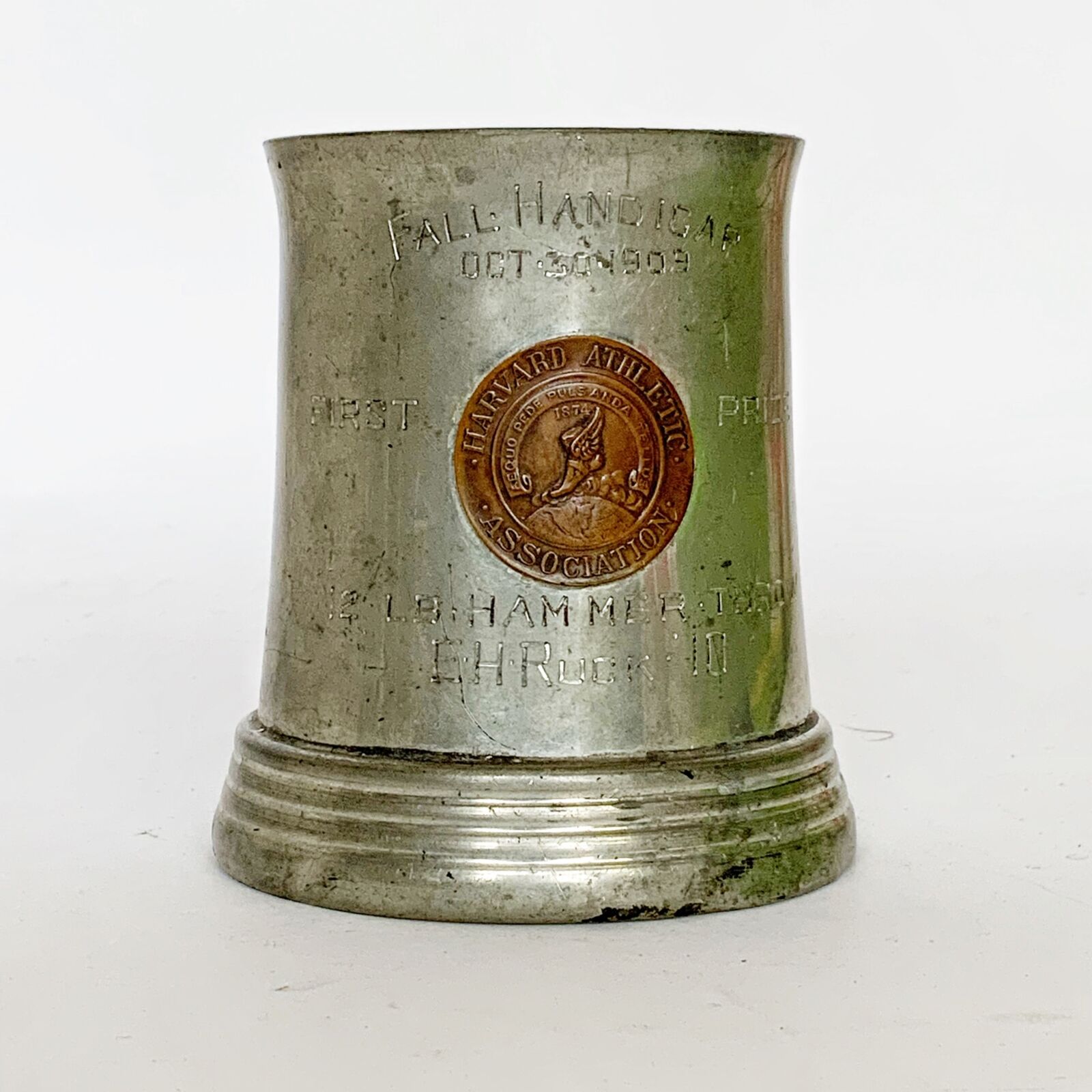 1909 Harvard University Athletic Association 1st prize hammer throw mug trophy