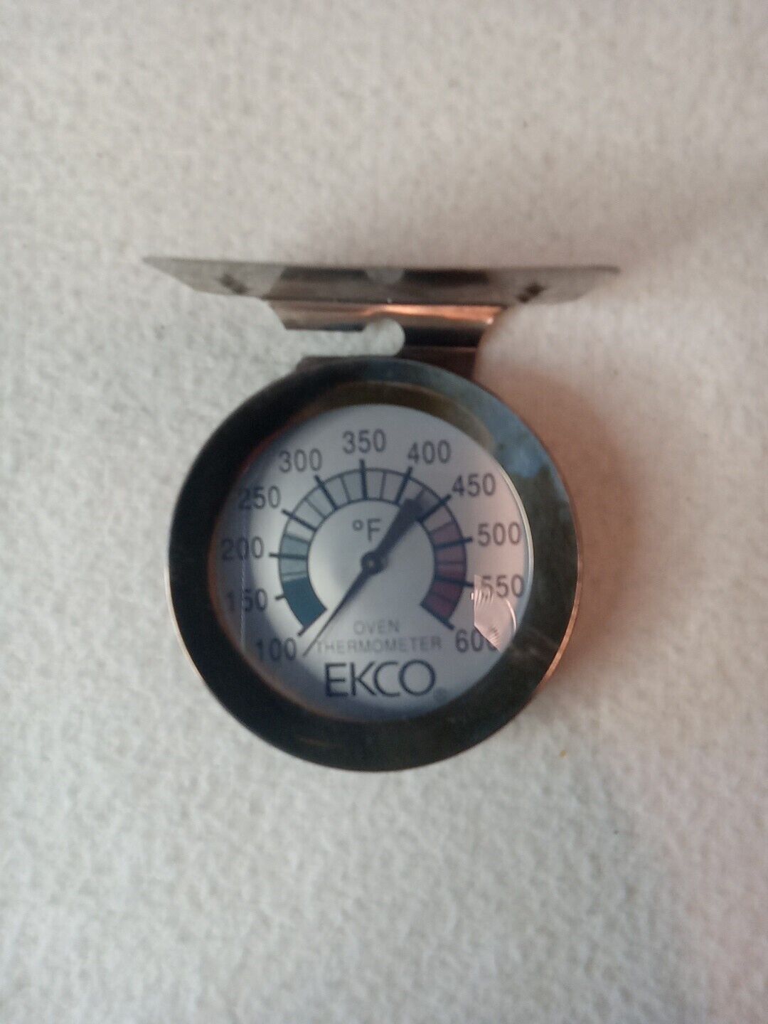 Vintage Ecko Baker’s Secret Deluxe Oven Thermometer, 100 - 600, chrome, 3 in rou