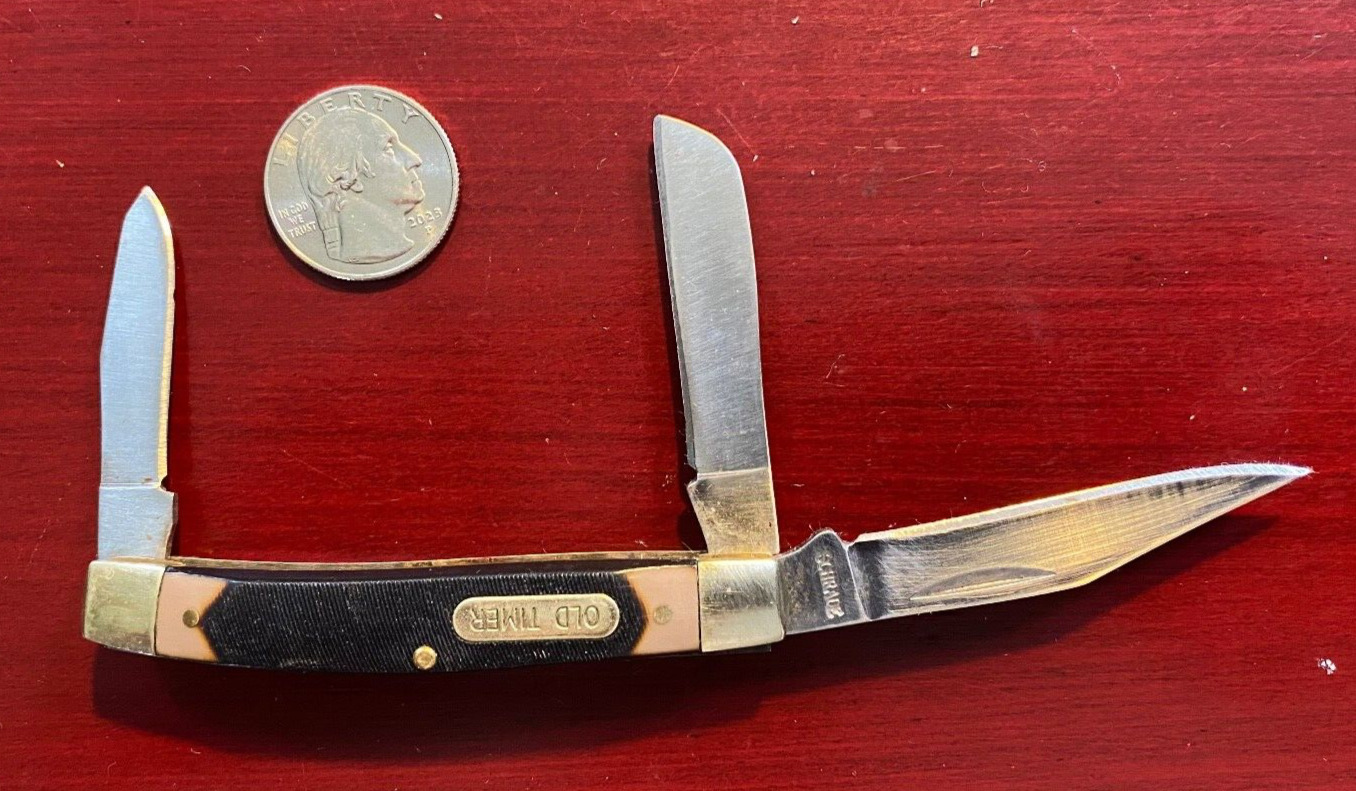 SCHRADE OLD TIMER 34OT 3-Blade Stockman Pocket Knife - Vintage