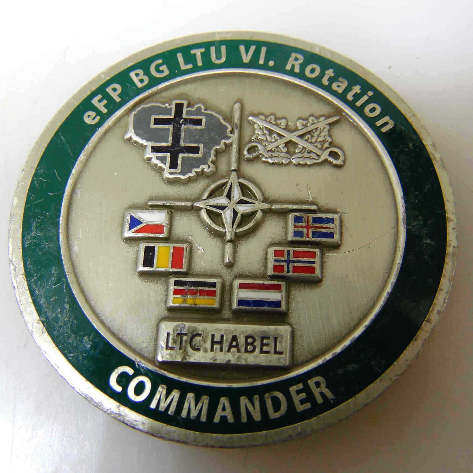 EFP BG LTU VI ROTATION COMMANDER LTC HABEL NATO OTAN CHALLENGE COIN