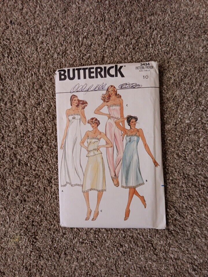 VTG 70s 80s Butterick sewing pattern 3434 Misses dress Size 10