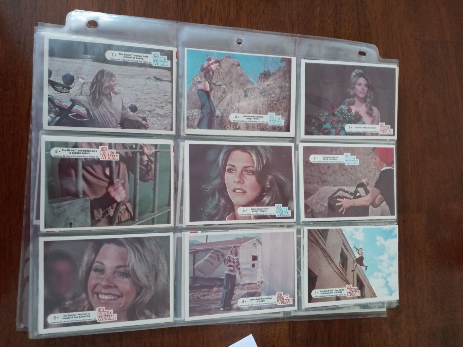 Bionic Woman Trading Cards - only 3 sheets...about 54 cards - 1976 - Great Shape