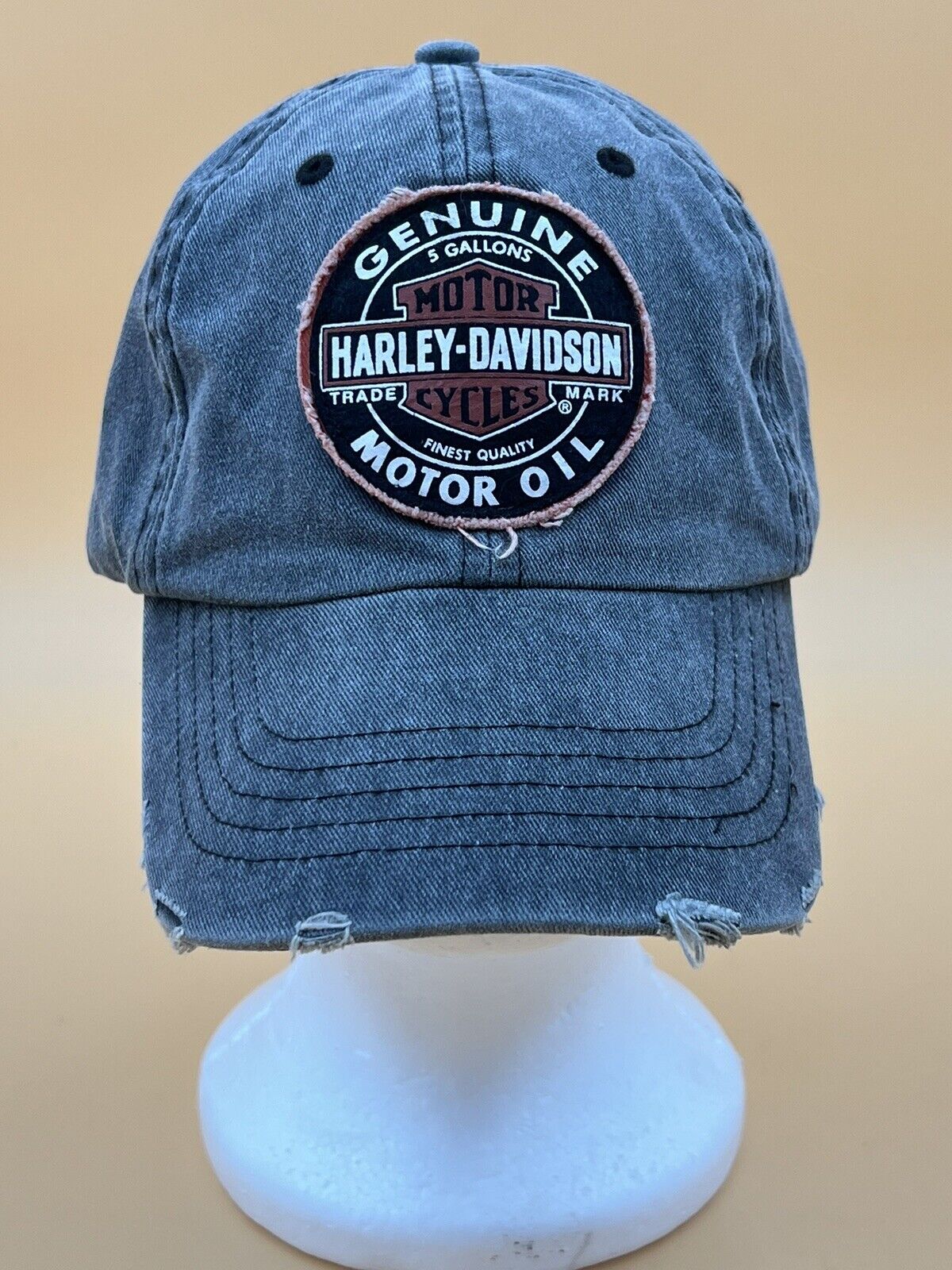 Genuine Harley-Davidson Motor Cycles Gray Distressed Cap/Hat Adjustable OSFA