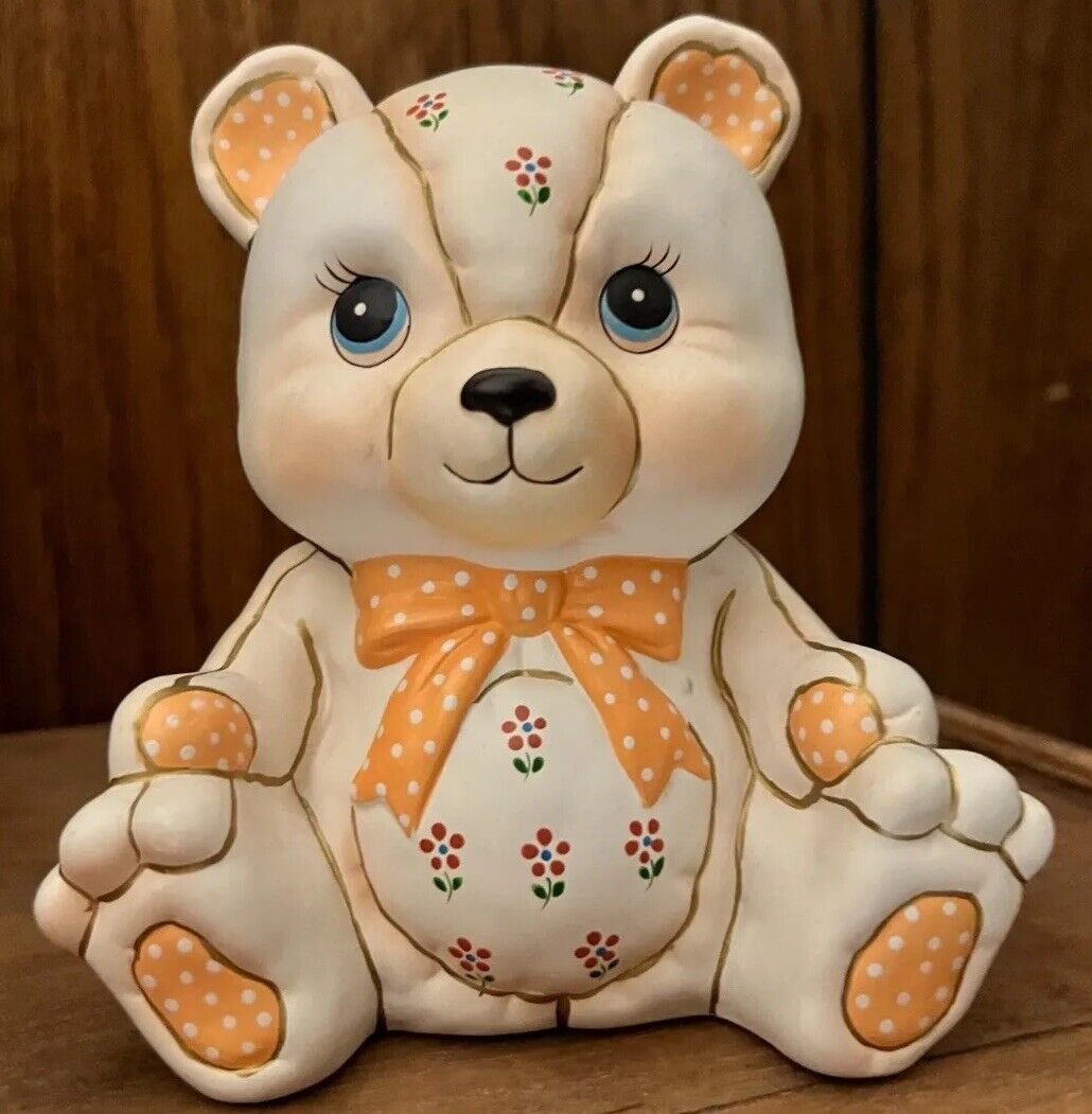 Teddy bear piggy bank Vintage Ceramic