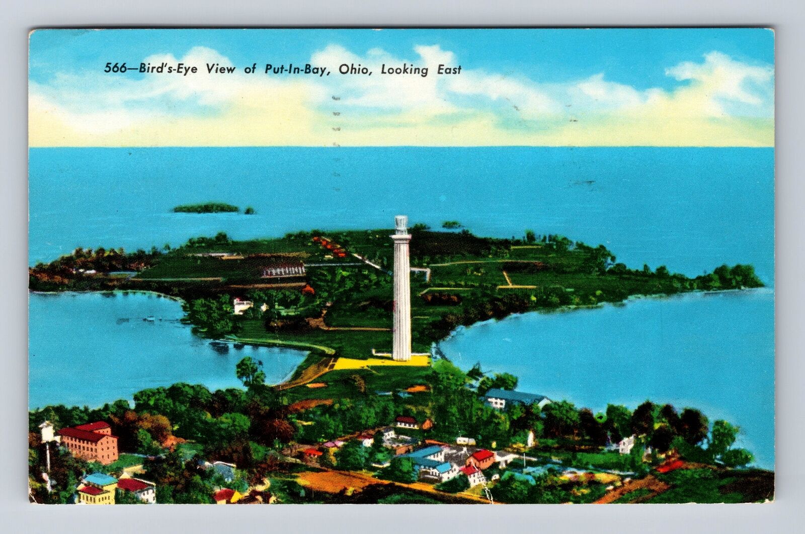 Put-In-Bay OH-Ohio, Birds Eye View Looking East, Vintage c1964 Souvenir Postcard