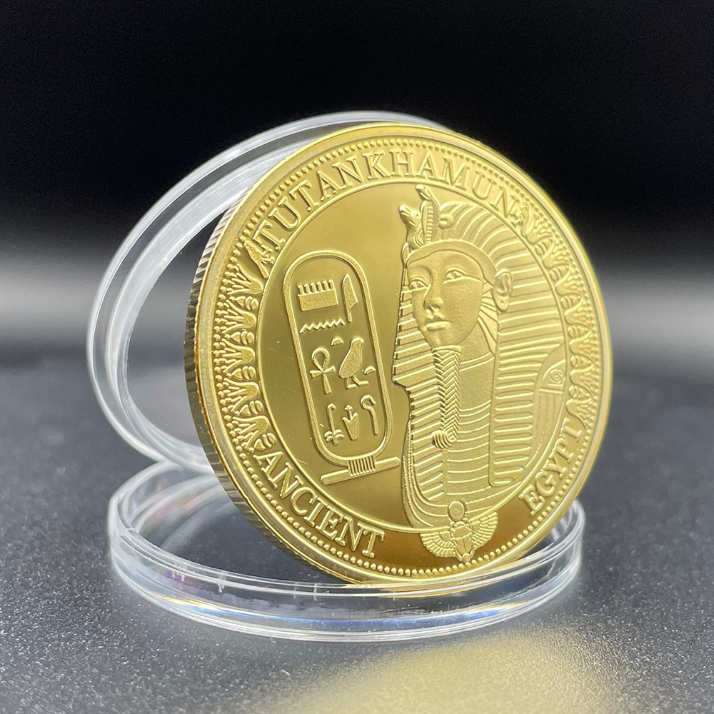 Pharaoh of Egypt Gold Coin 1931 Tutankhamen Pyramid Commemorative Medal Souvenir
