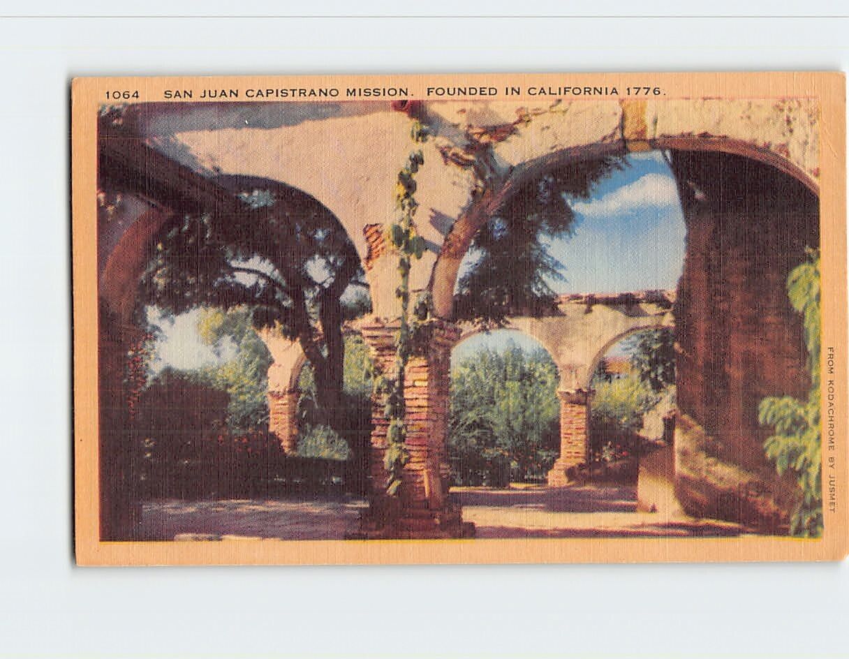 Postcard Arched Corridors San Juan Capistrano Mission California USA