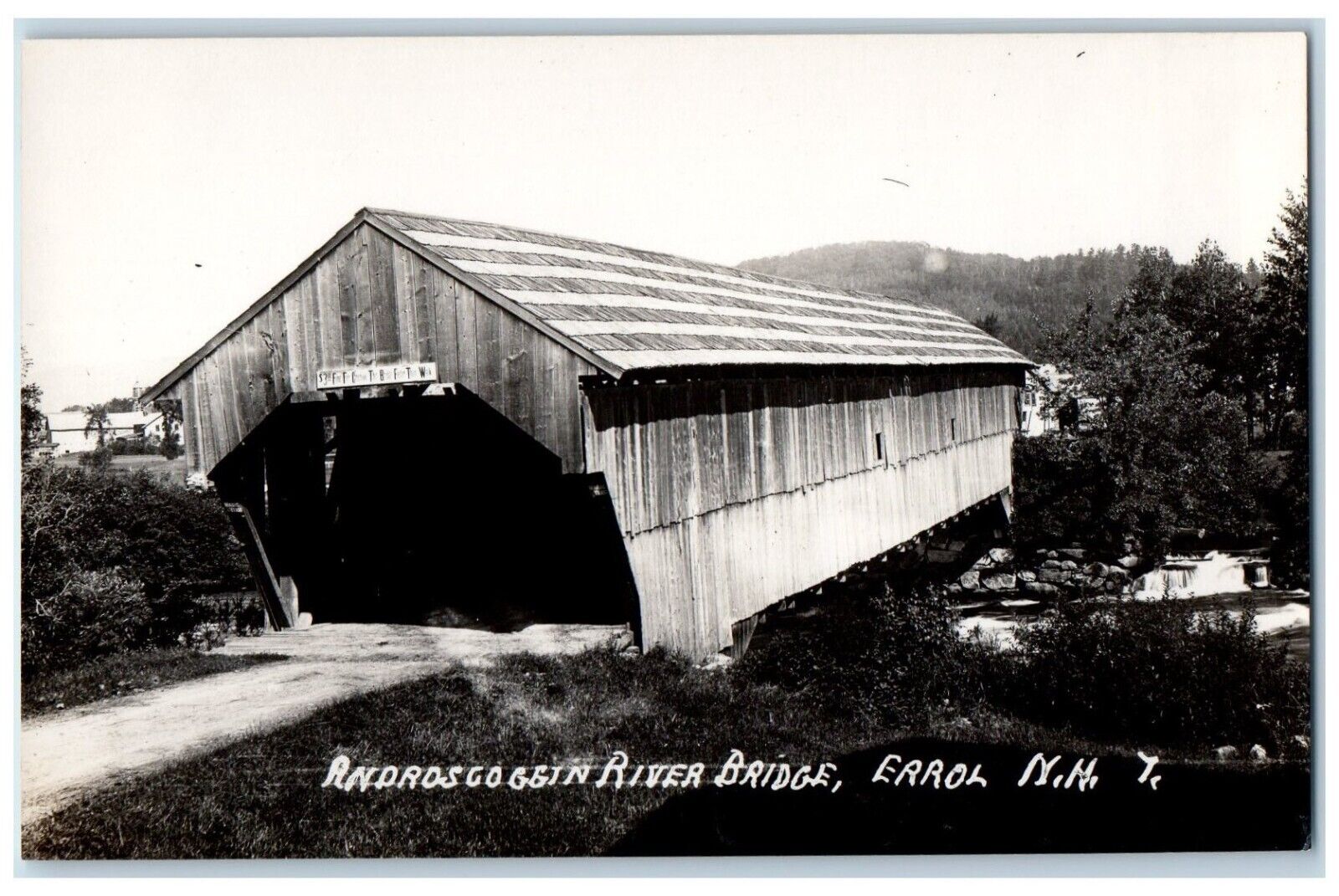 c1910's Androscoggin River Bridge Errol New Hampshire NH RPPC Photo Postcard