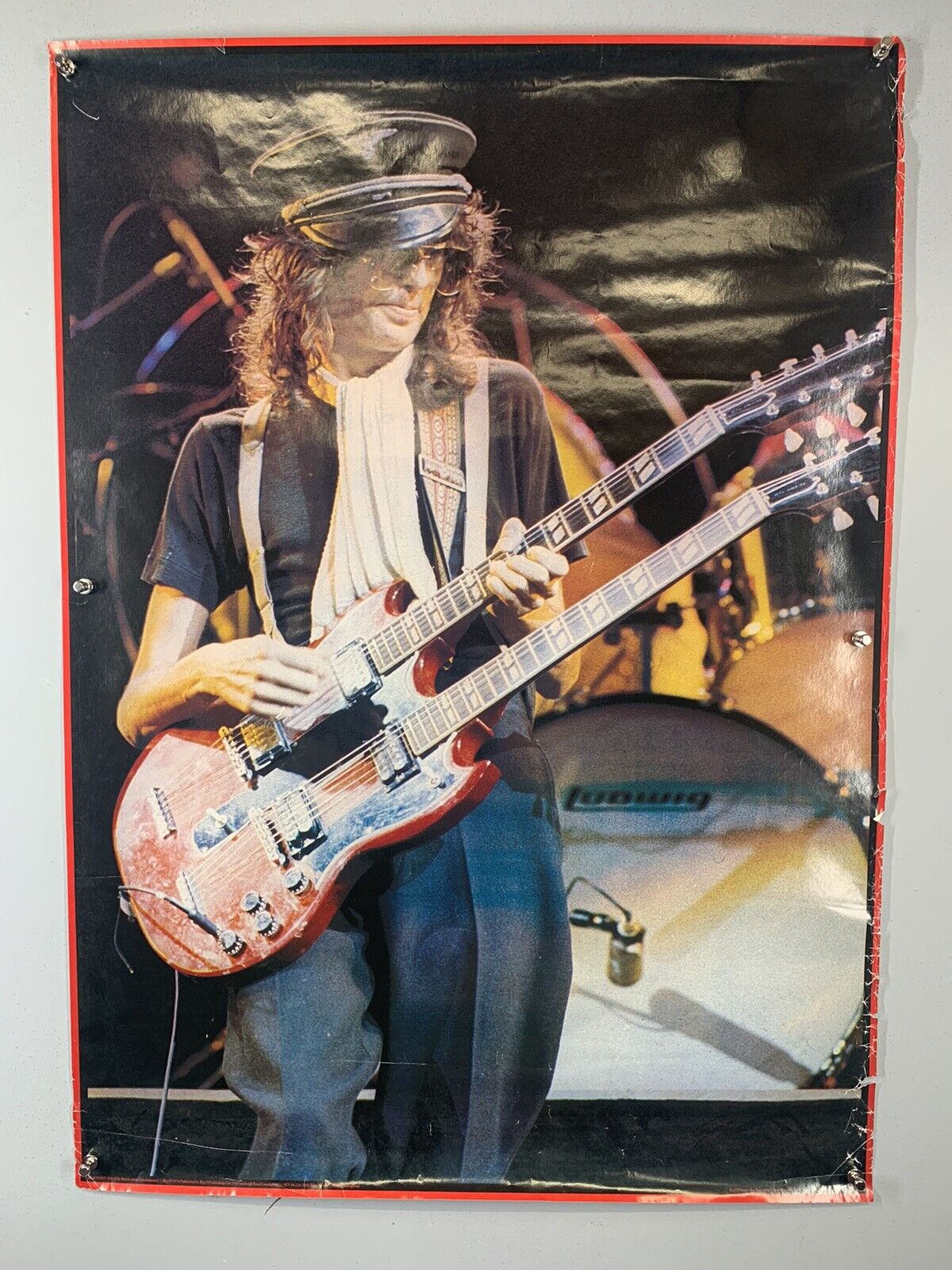 Led Zeppelin Poster Jimmy Page Original Vintage Big O Printed in England 1978