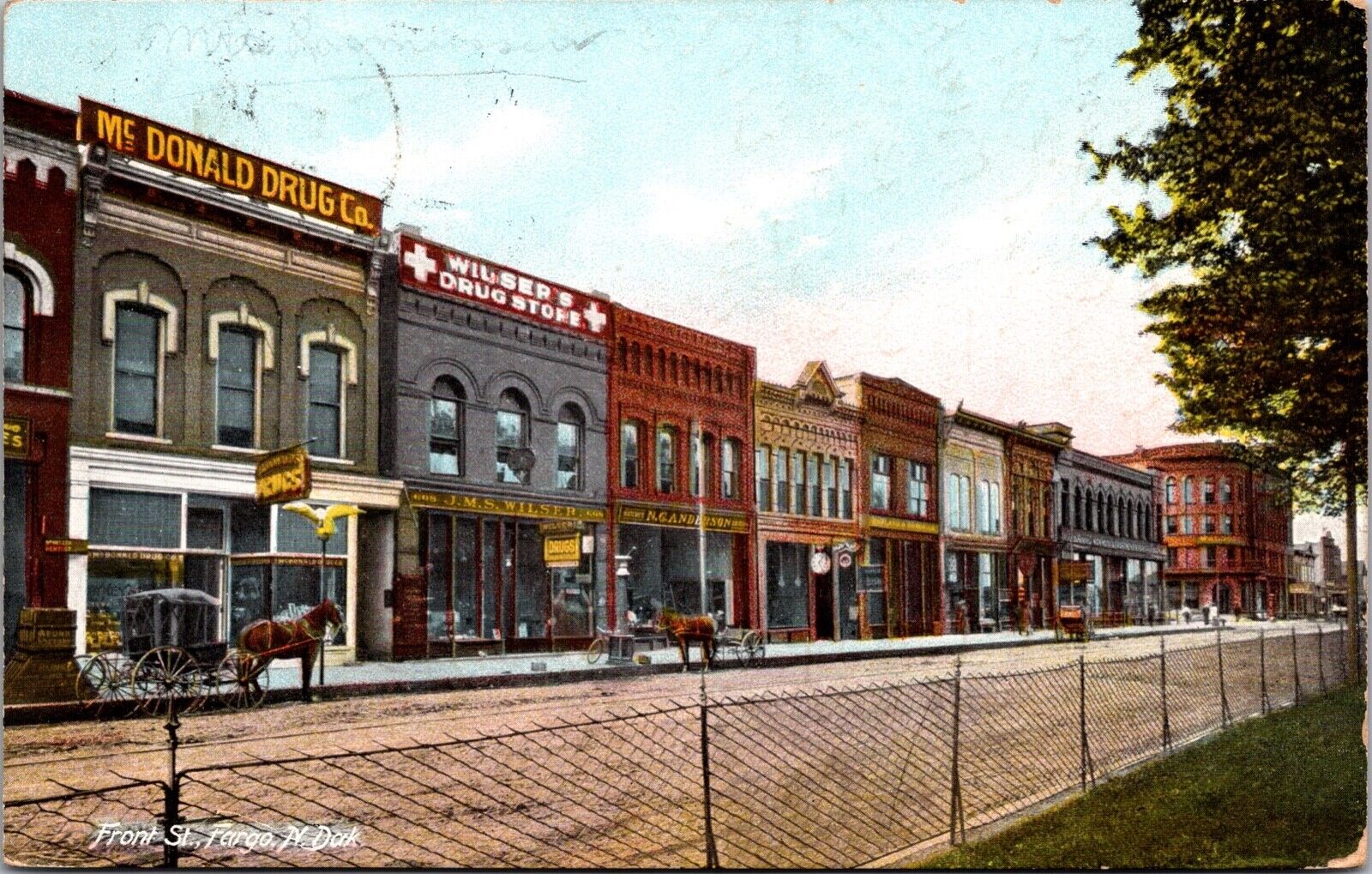 Postcard Front Street in Fargo, North Dakota~137745