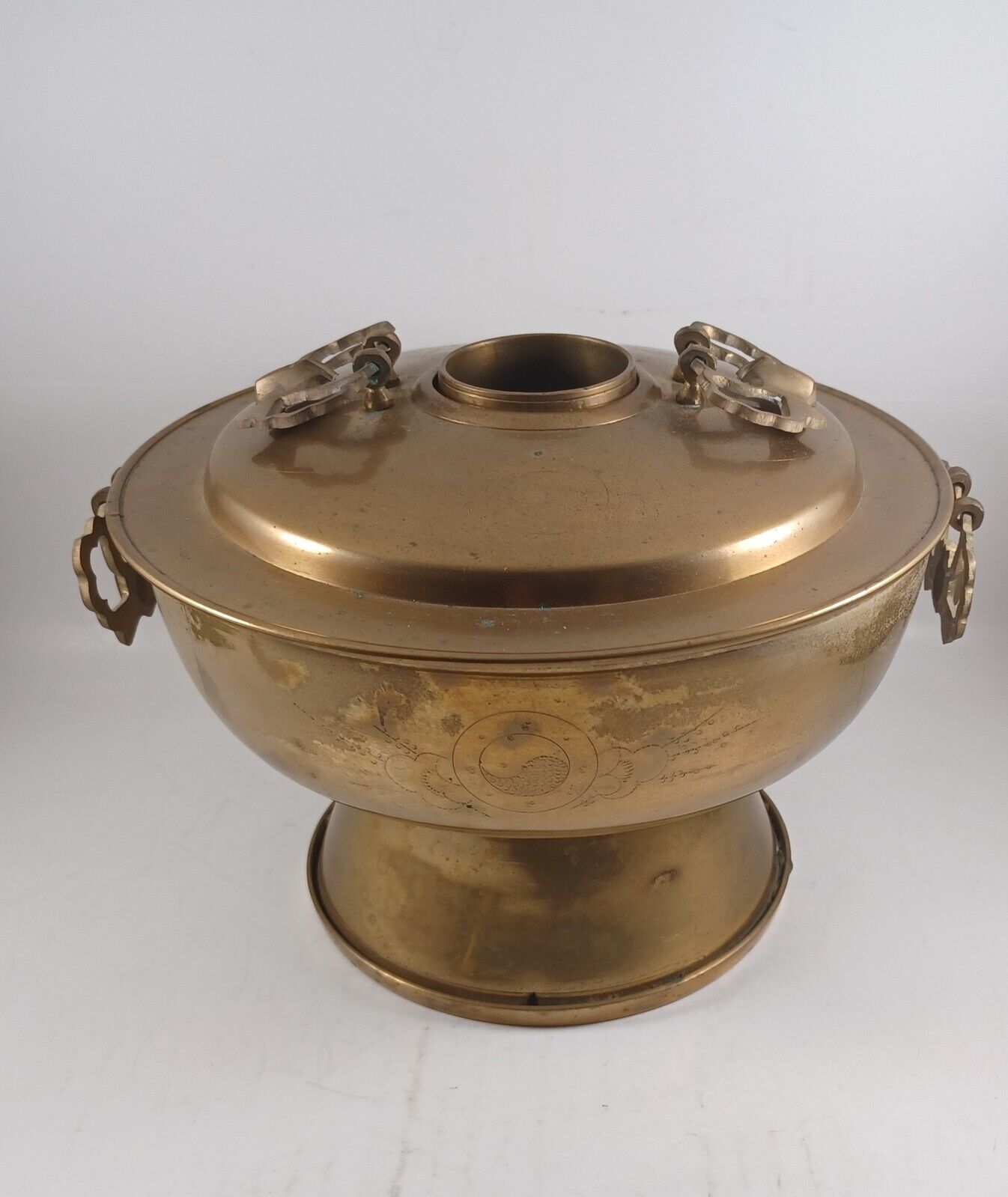 Antique/Vintage South Korean Brass Hot Pot