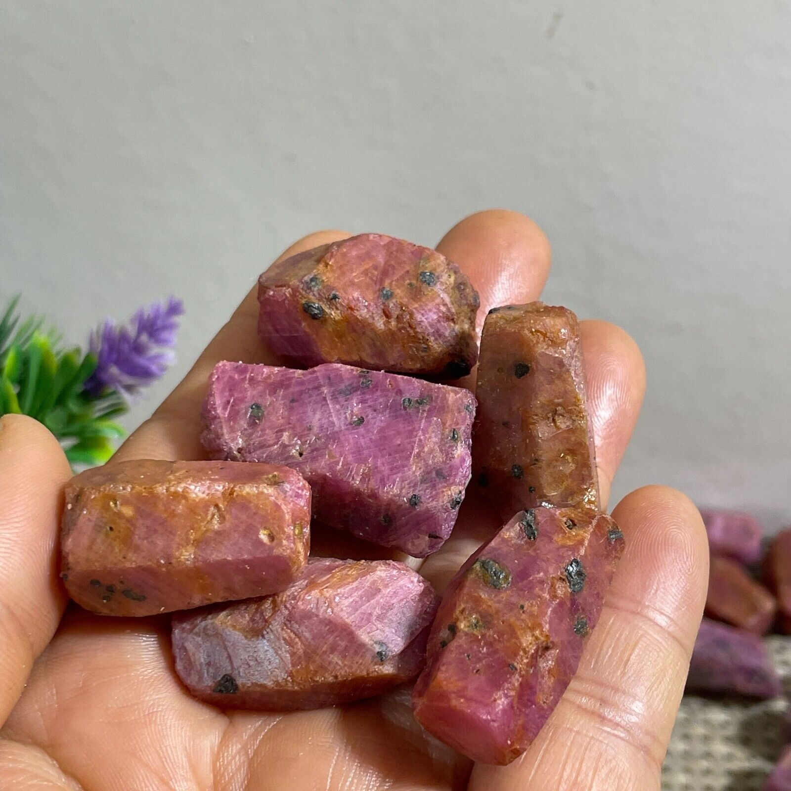 6pc Natural Rough Red Corundum Stones and Minerals Reiki Ruby Raw Gemstone 83g