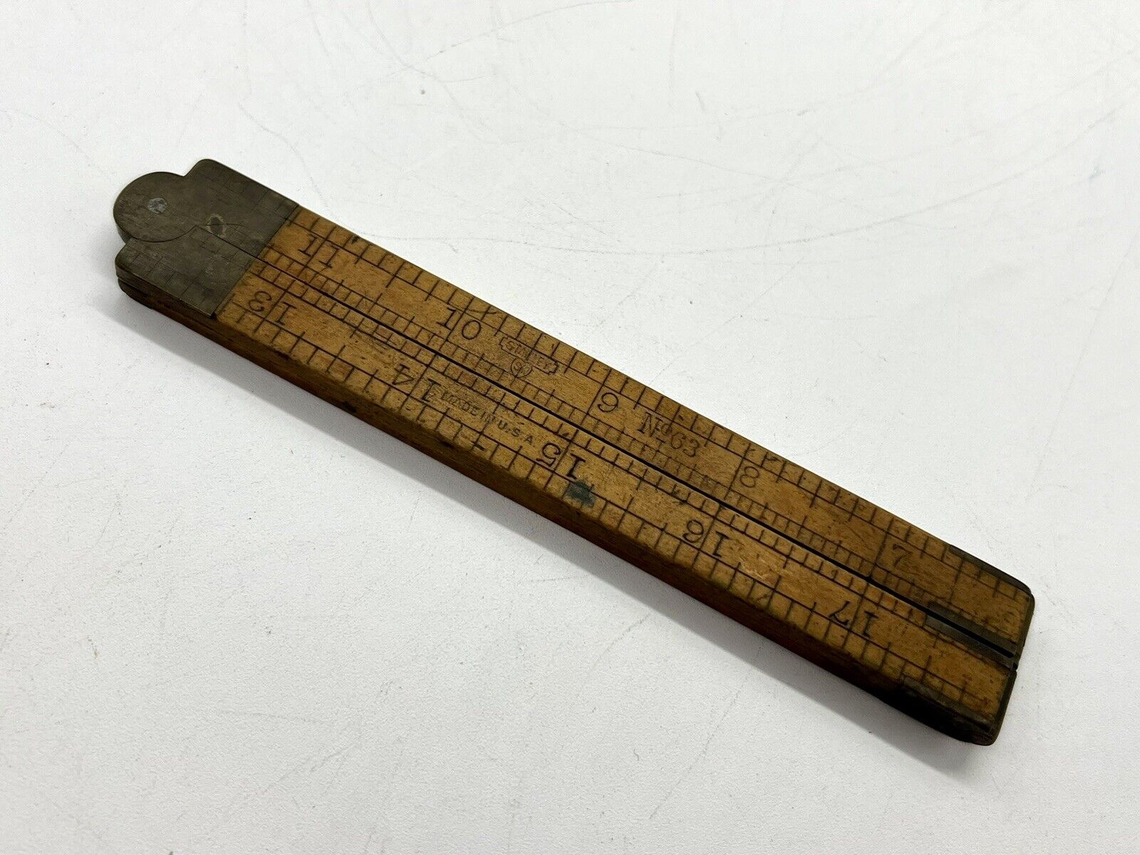 Vintage Stanley No. 63 Folding Ruler-Boxwood in Nice Condition 24”