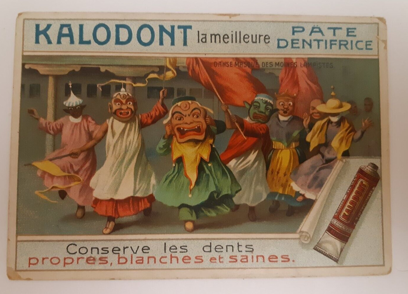 Kalodont toothpaste antique lithographic advertising trade card 1880\'s RARE FIND