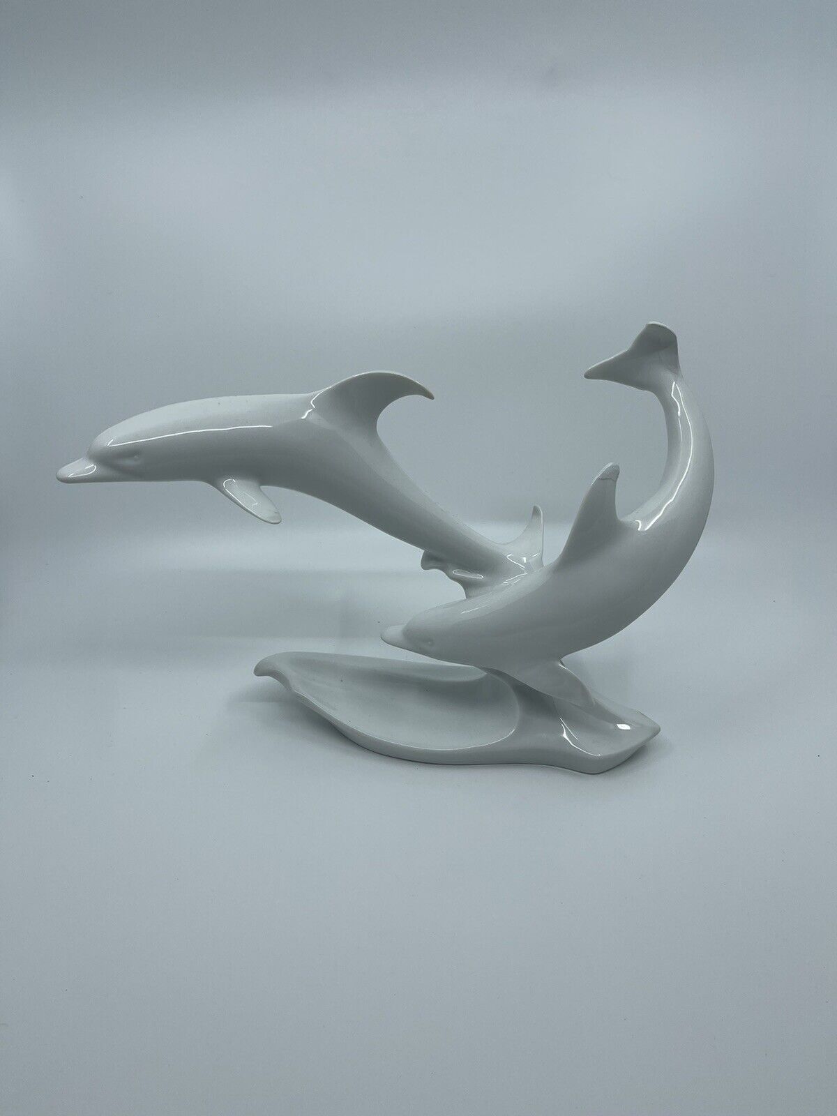 VTG Alboth & Kaiser White Double Dolphin Porcelain Sculpture-PLS READ DESCRIPT