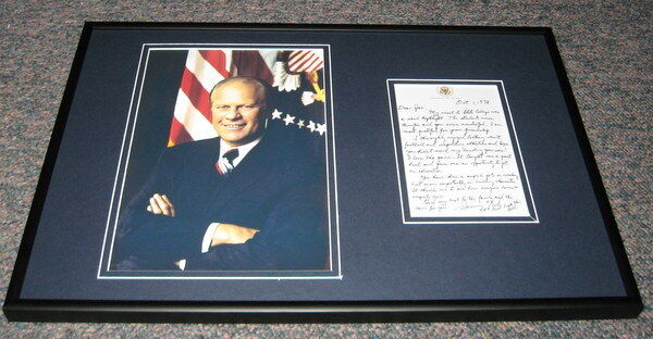 President Gerald Ford Facsimile Signed Framed 1978 Letter & Photo Display 