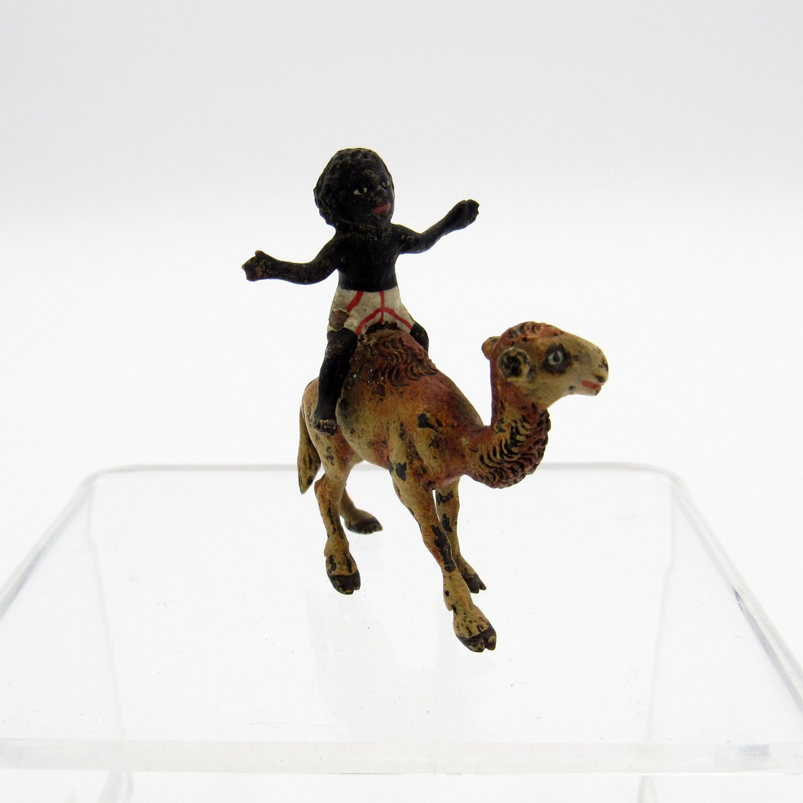 Antique Cold Painted Vienna Bronze, African Boy Riding a Camel