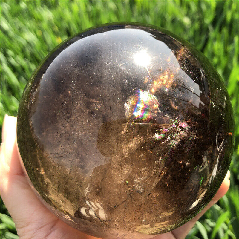 3.43LB TOP Natural smoky Quartz Sphere Crystal Ball REIKI Healing XQ2663