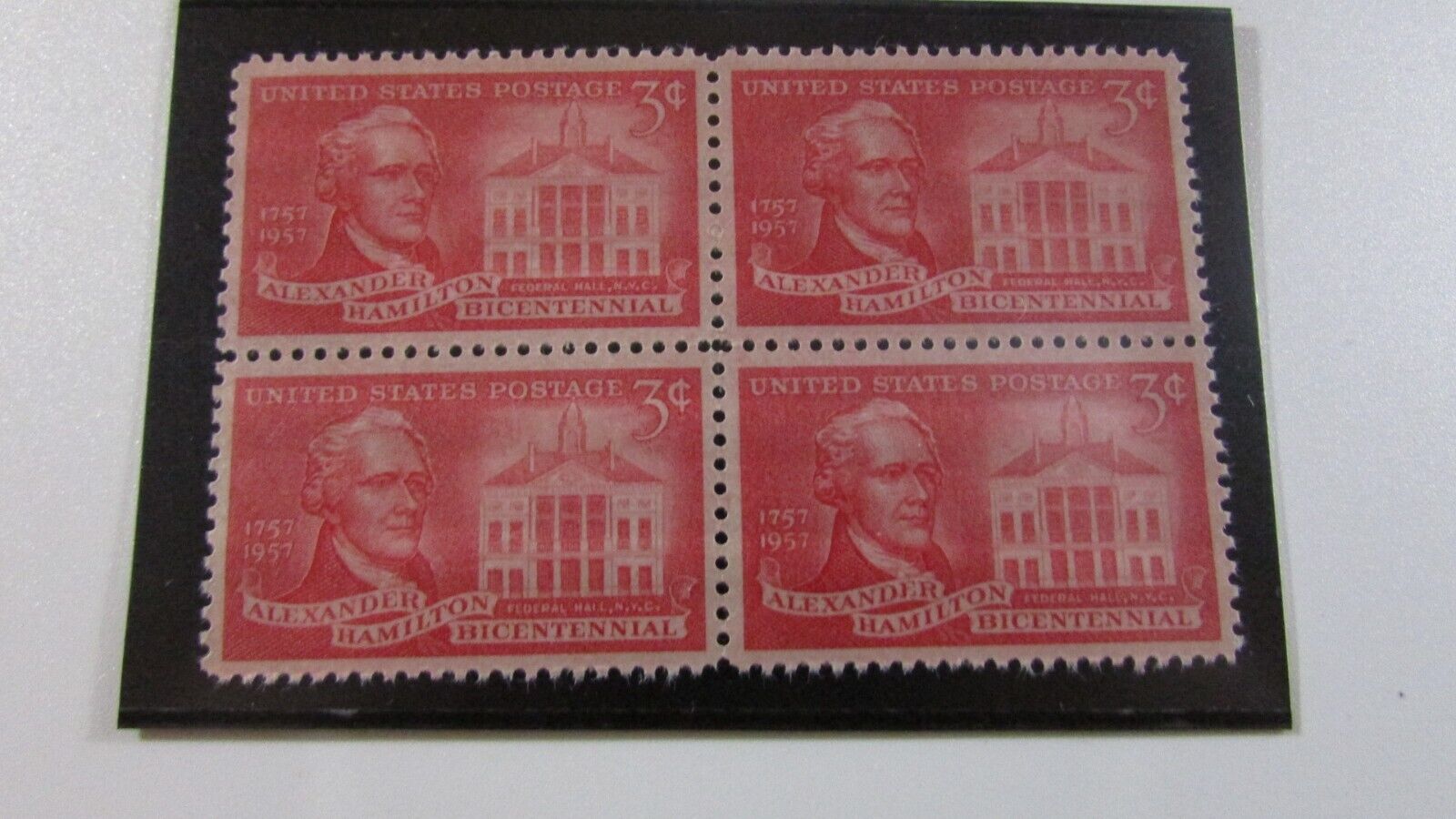 1957 - Alexander Hamilton Bicentennial - 1957 Mint Stamp Block