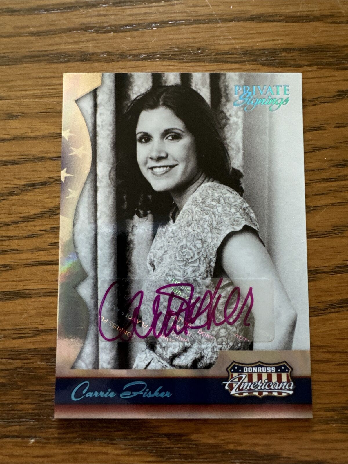Donruss Americana Carrie Fisher Autograph 02/25 Played Princess Leia (Star Wars)