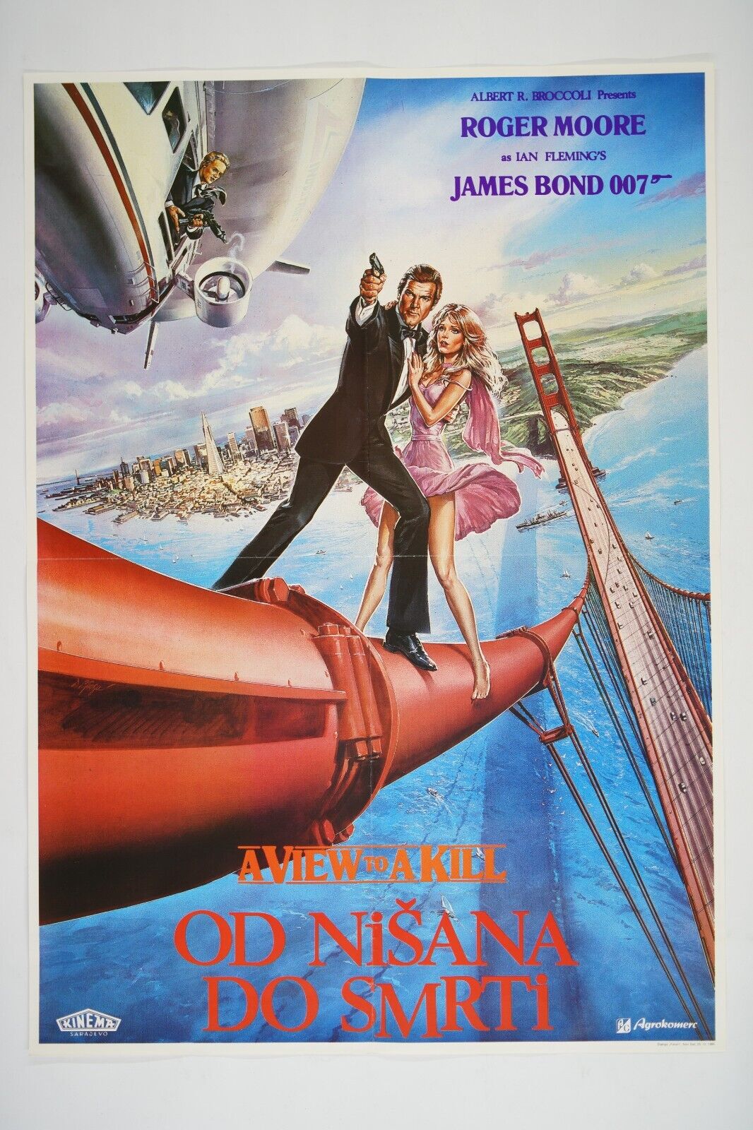 A VIEW TO A KILL Original RARE exYU movie poster 1985 ROGER MOORE JAMES BOND 007