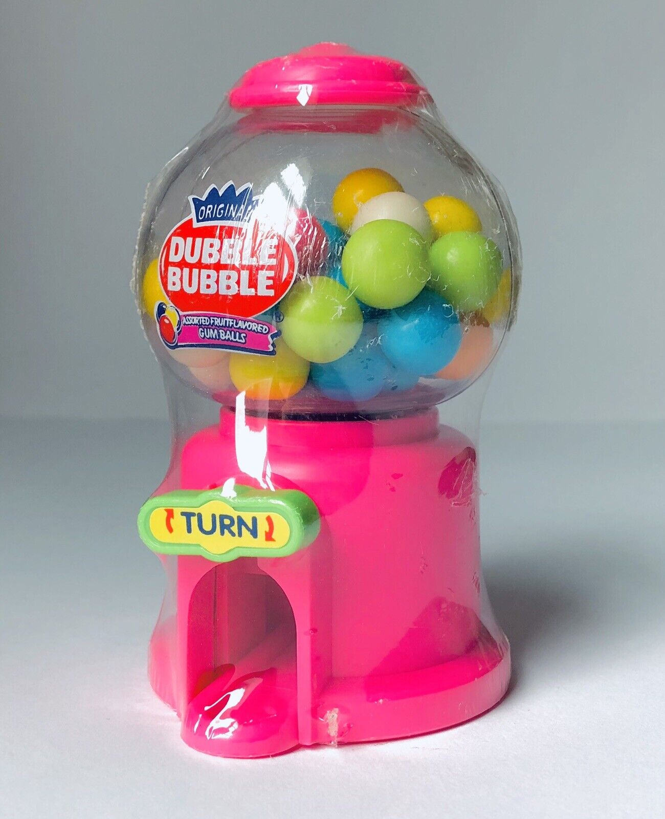 Vintage 2005 Kidsmania Hot Pink MINI GUMBALL MACHINE Container DOUBLE BUBBLE 5”