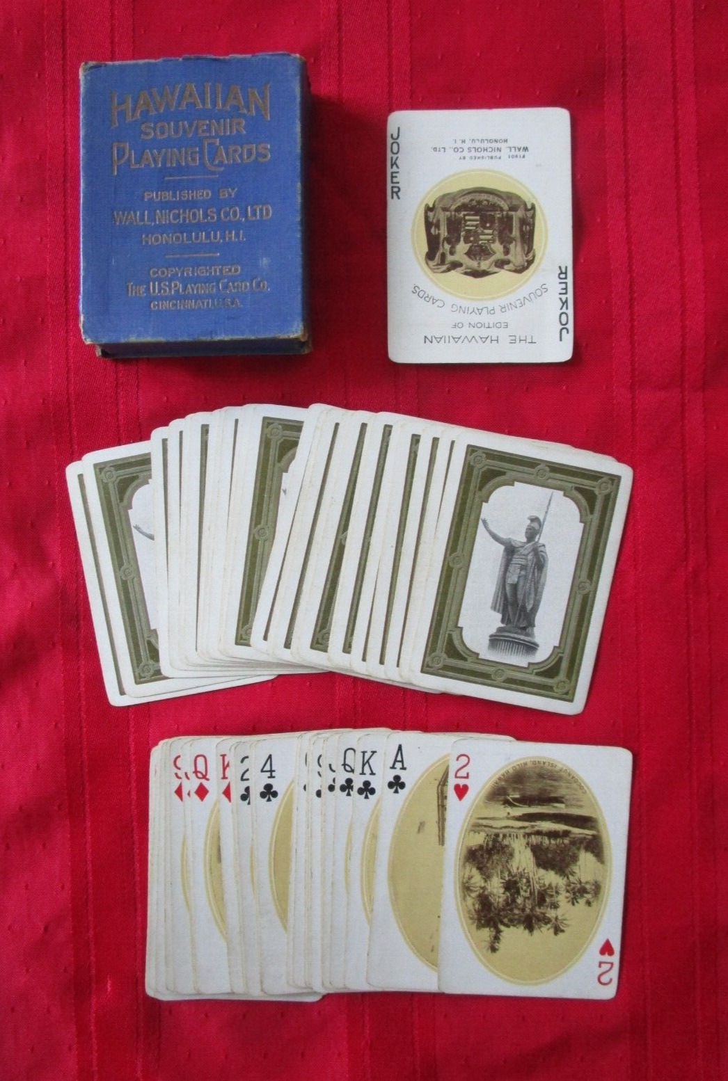 HAWAIIAN SCENIC PLAYING CARD DECK - Early - Complete - 1900