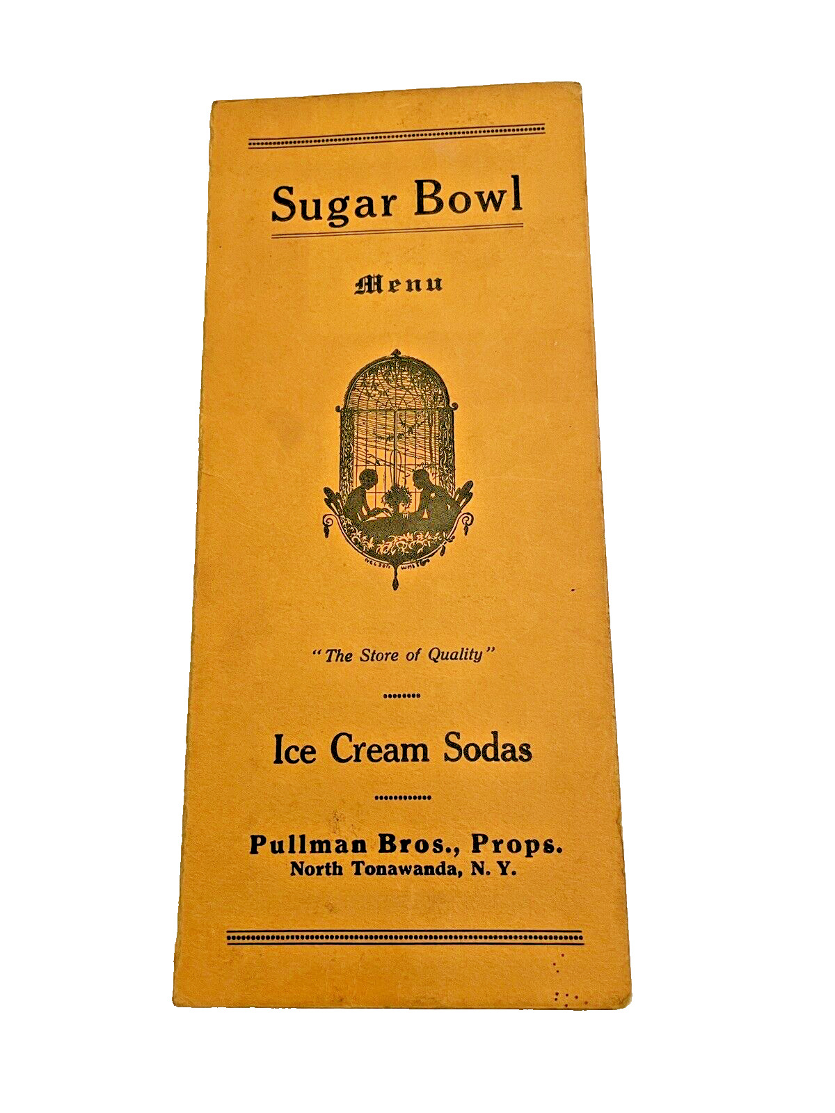 Menu Sugar Bowl Restaurant North Tonawanda New York NY 1930s Vintage Paper