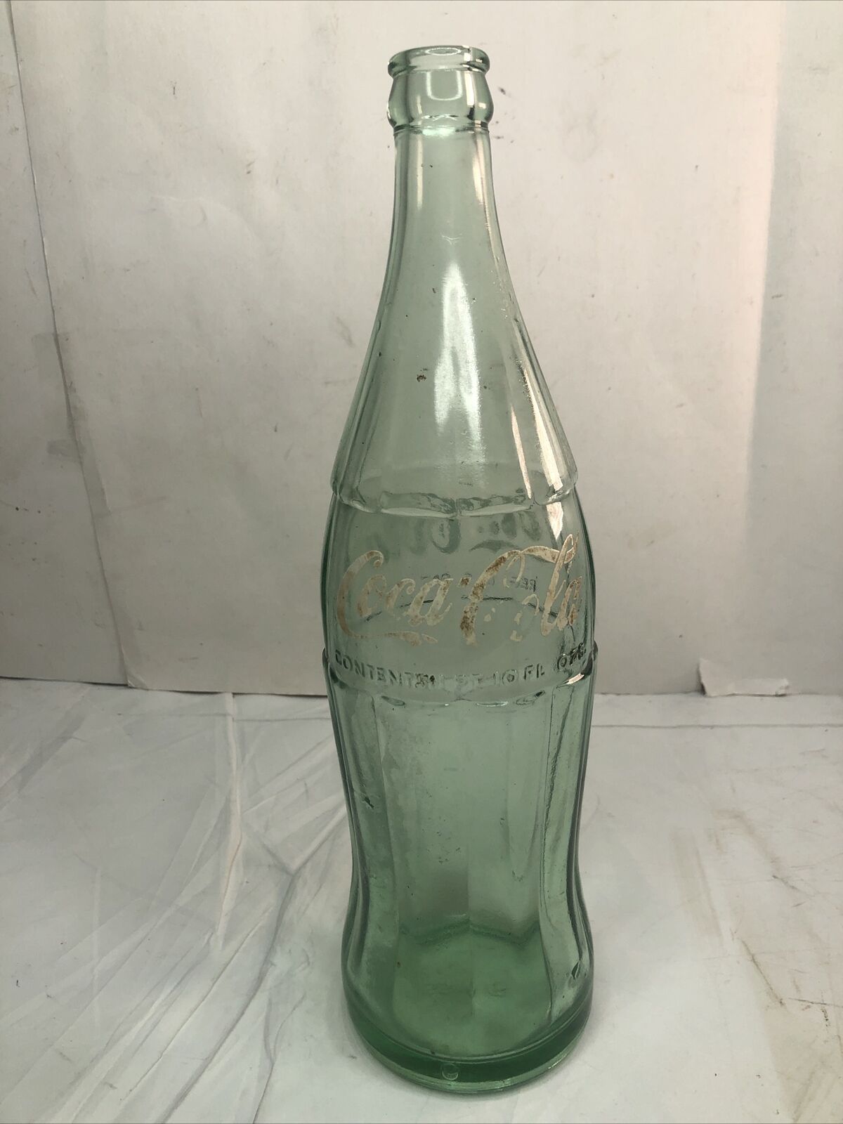 Vintage Coca Cola Coke 1 Pint 10 Fl ozs Green Glass Bottle Denver (1955) RARE