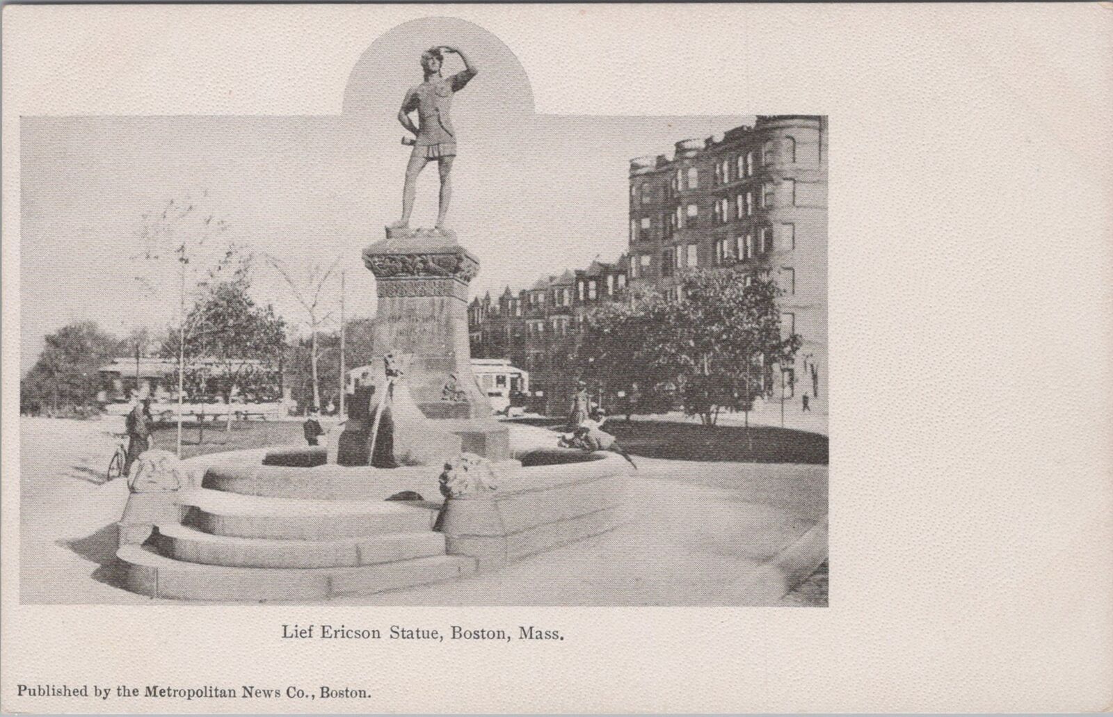 Leif Ericson Statue, Boston, Massachusetts c1900s Unposted Postcard