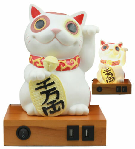 Japanese Lucky Cat Maneki Neko LED Night Light Statue 9\
