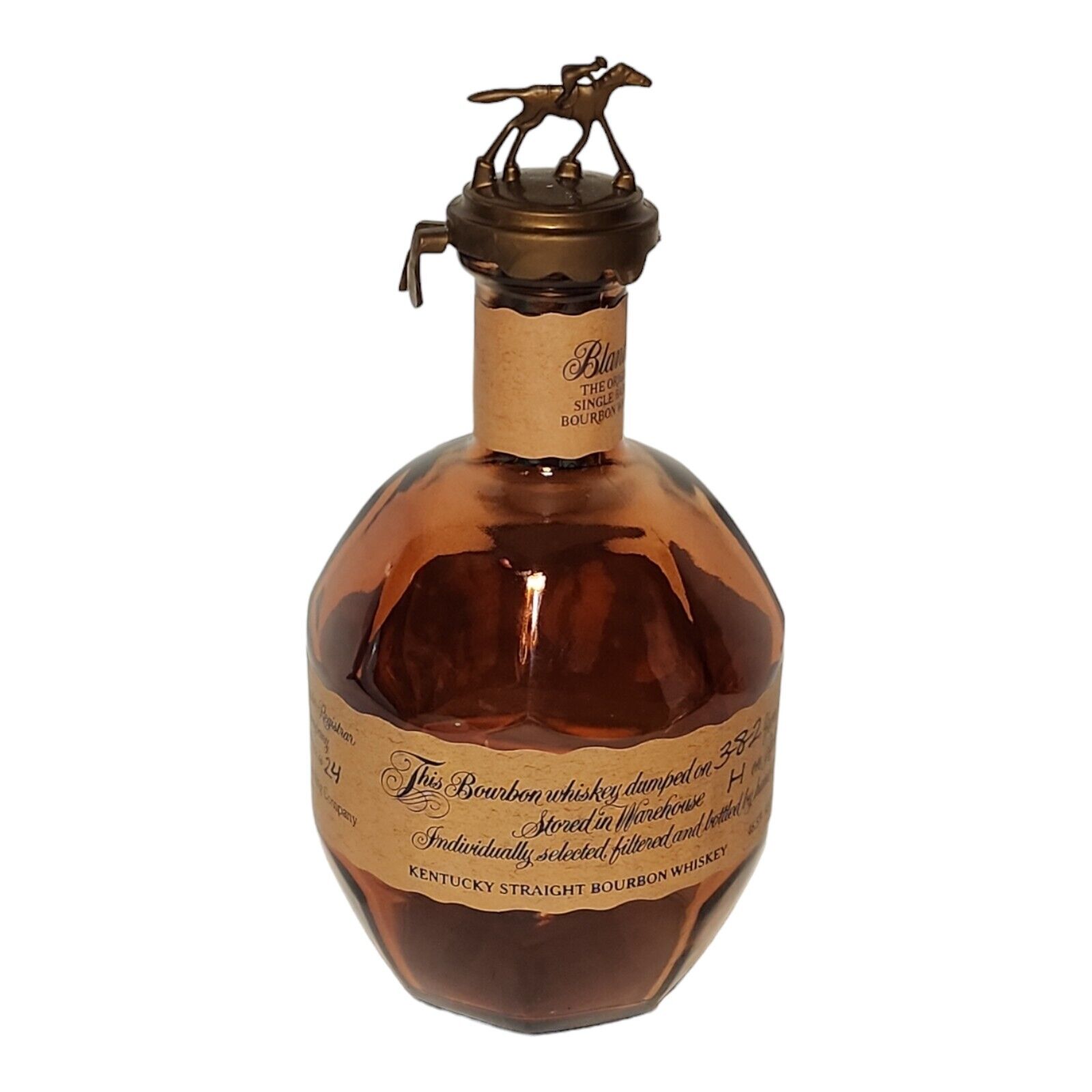 Blanton Distilling Bottle Kentucky Straight Bourbon Whiskey Amber Empty Horse 