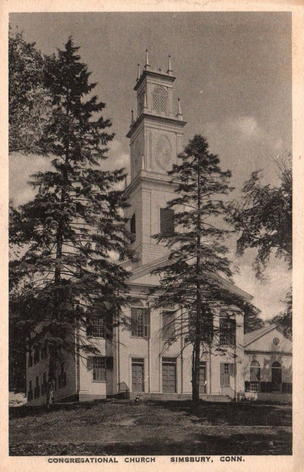 Simsbury Conn. Church Vintage 1931 Postcard