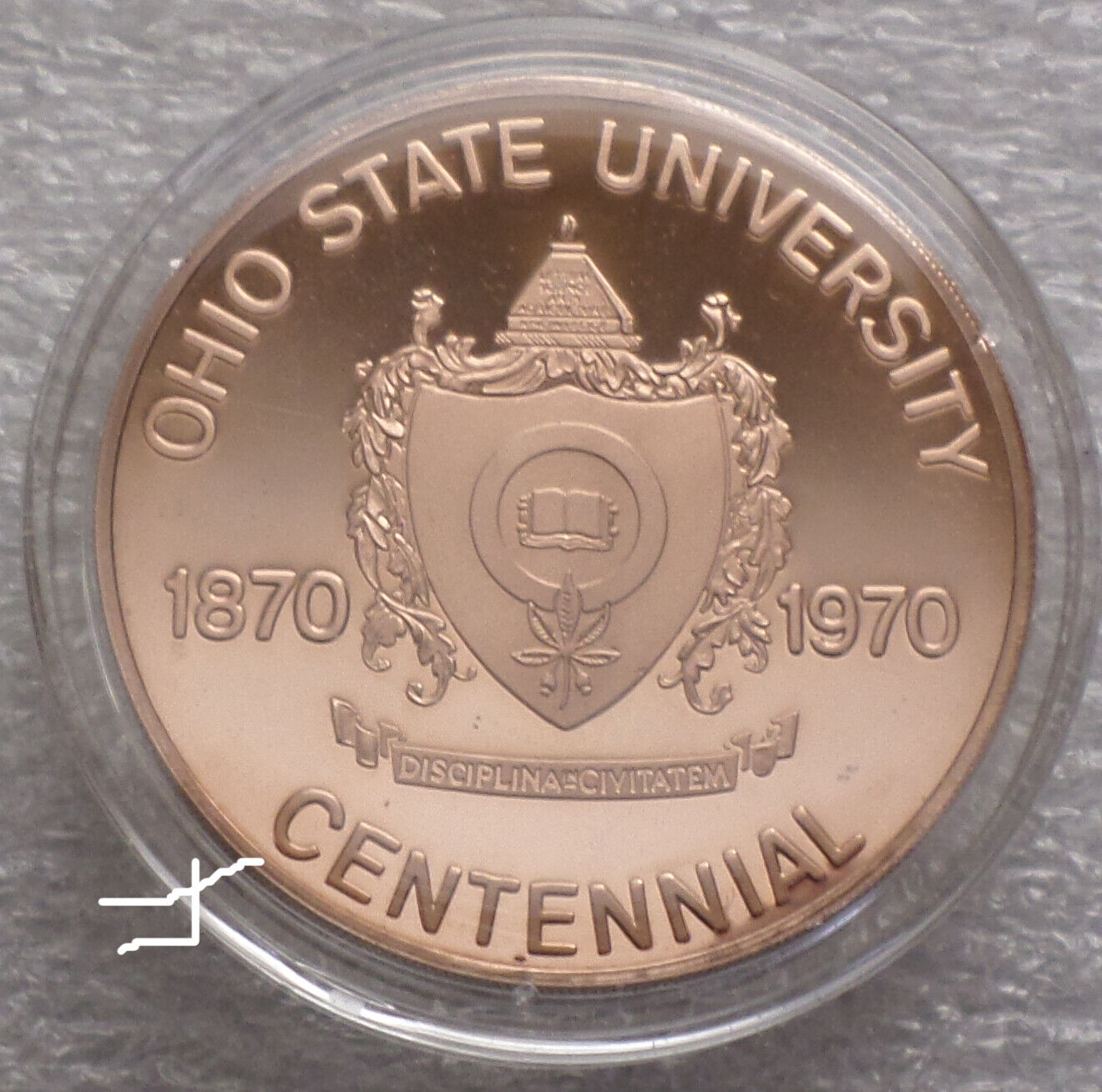 OSU Ohio State University Hall 1970 Beautiful Vintage Proof Bronze Coin Medal