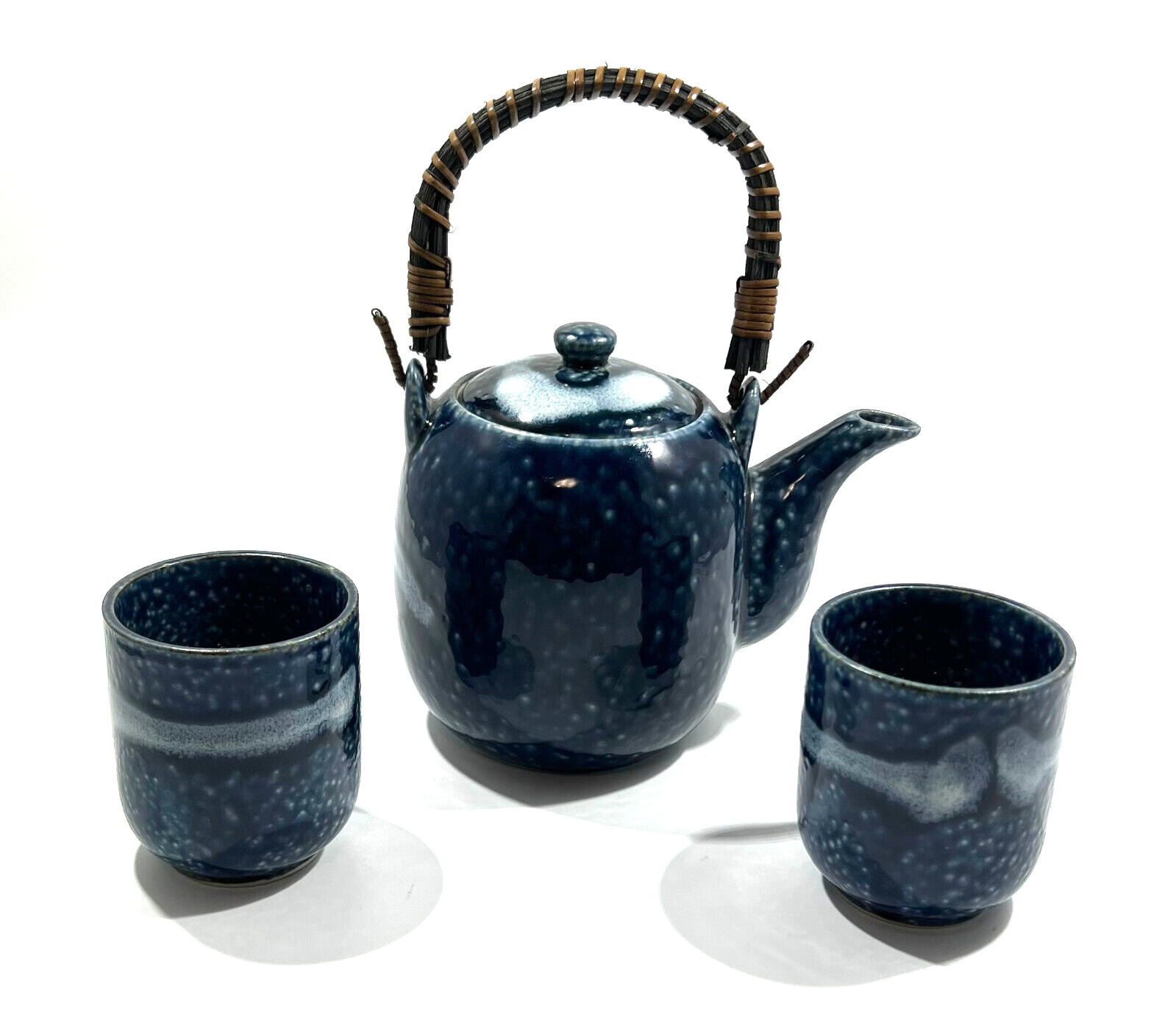 Japanese Style Teapot Exquisite Ceramic Tea Kettle with 2 Cups 4.5\