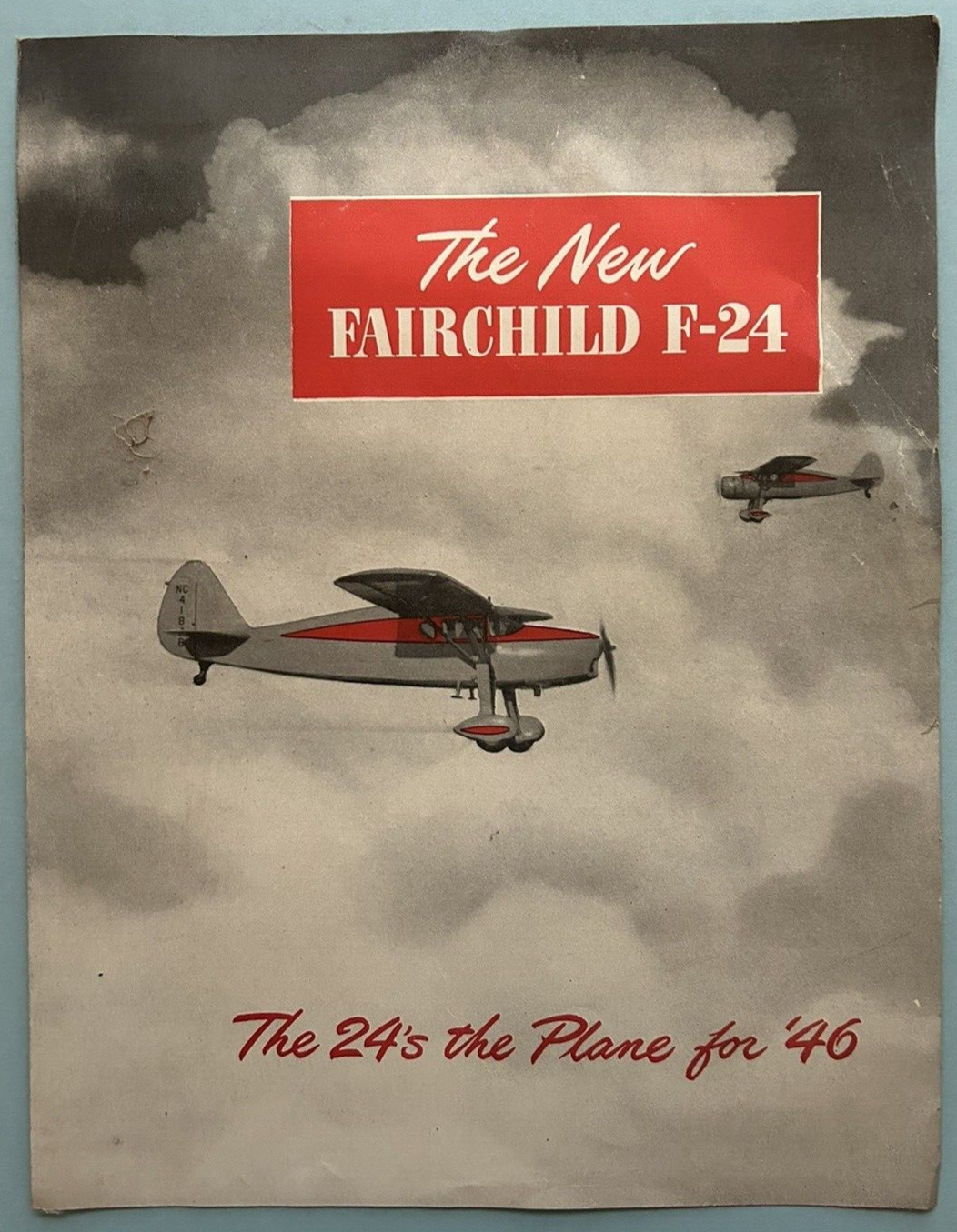 1946 Vintage Fairchild F-24 Aircraft Aviation Advertising Brochure Illust. 4pg