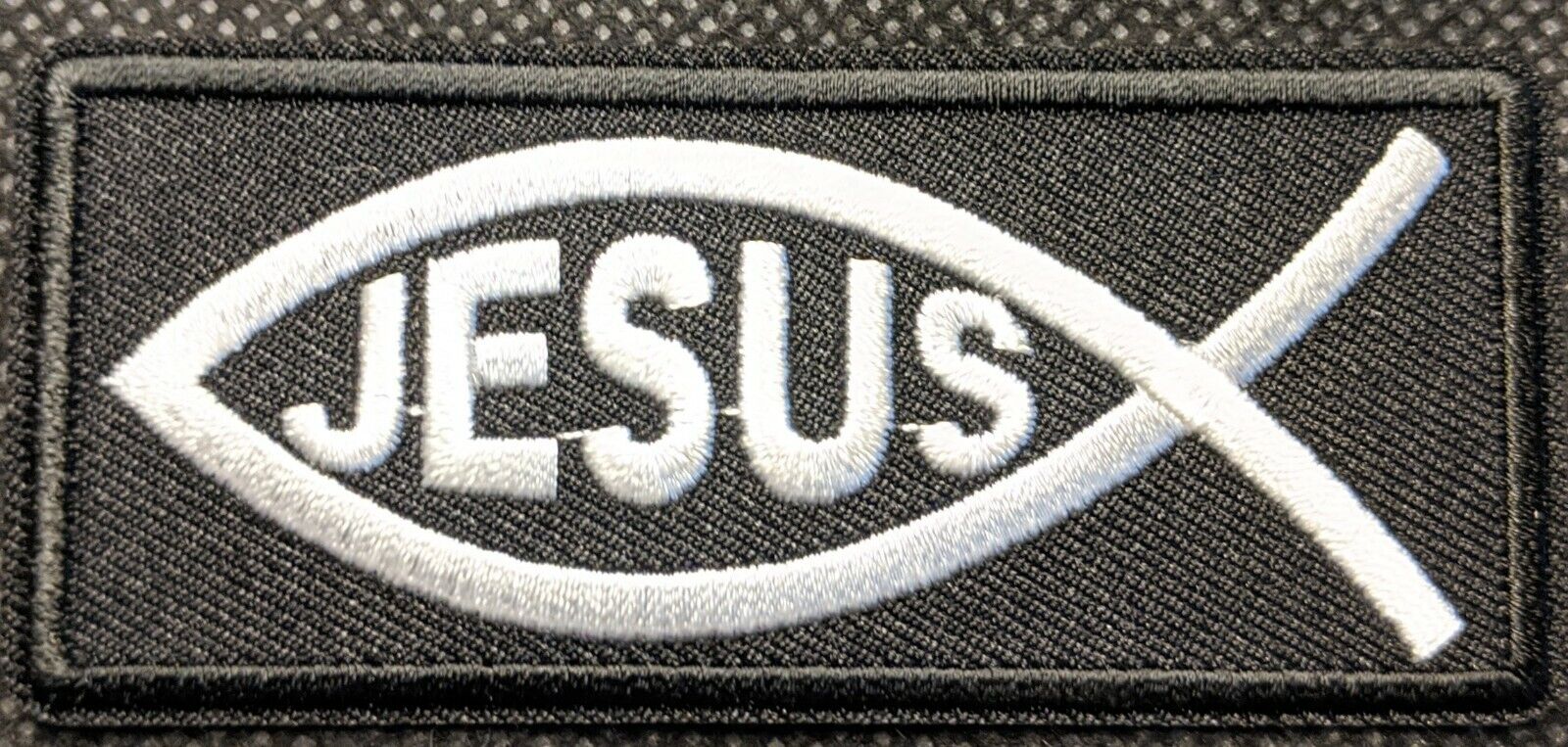 Jesus Fish Christian Embroidered Biker Patch