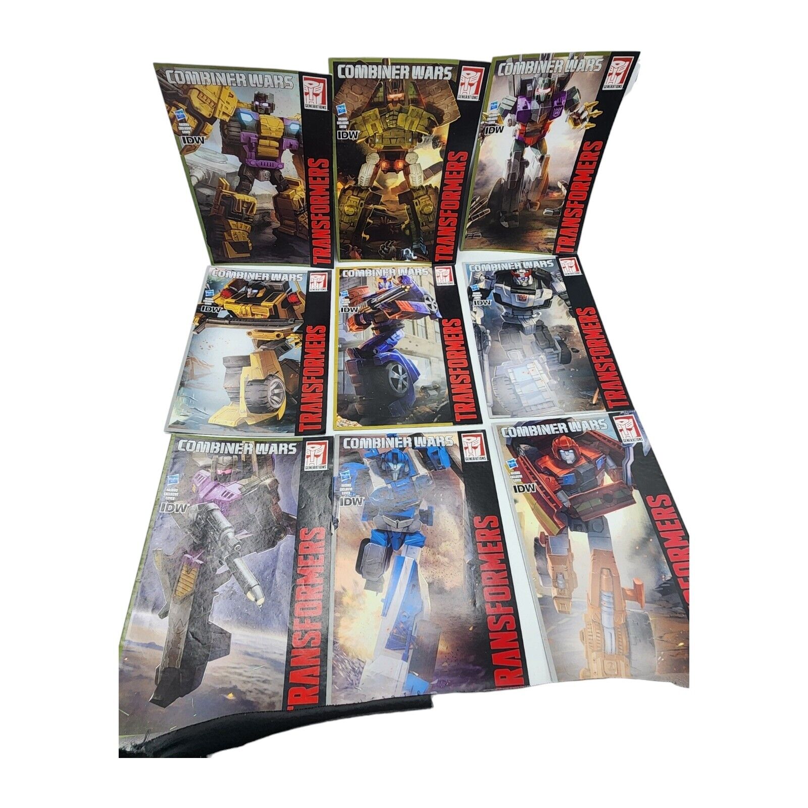 LOT OF 9 Transformers Generations Combiner Wars IDW pack-in comic book Set