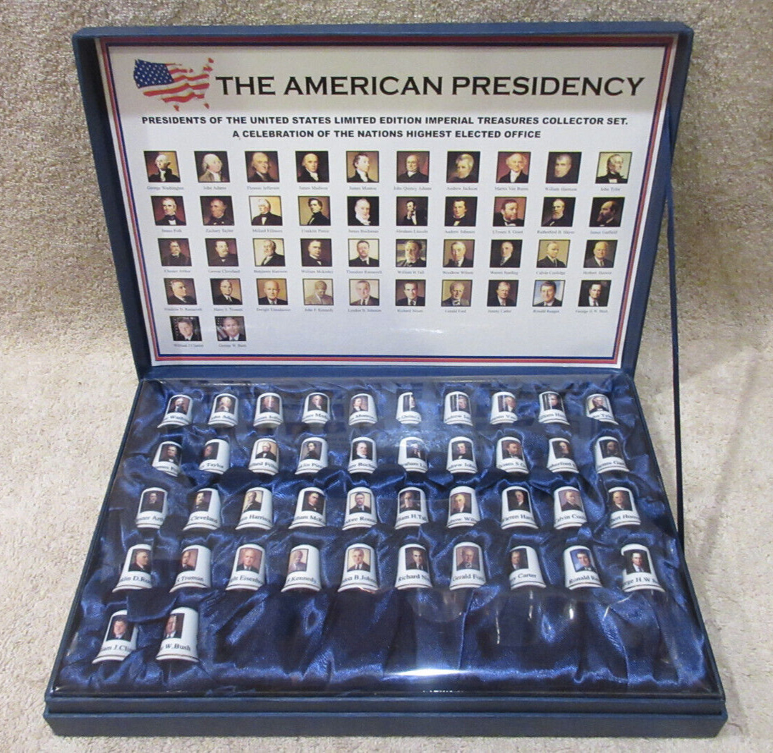 The American Presidency Thimble Collection -Set 42 Presidents NEW FACTORY SEALED