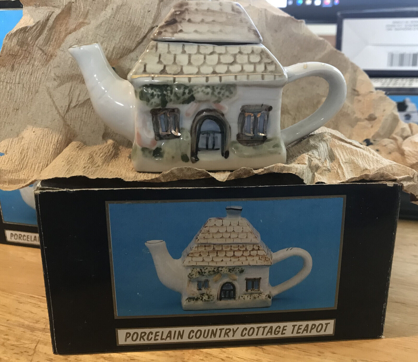 Porcelain Country Cottage Teapot
