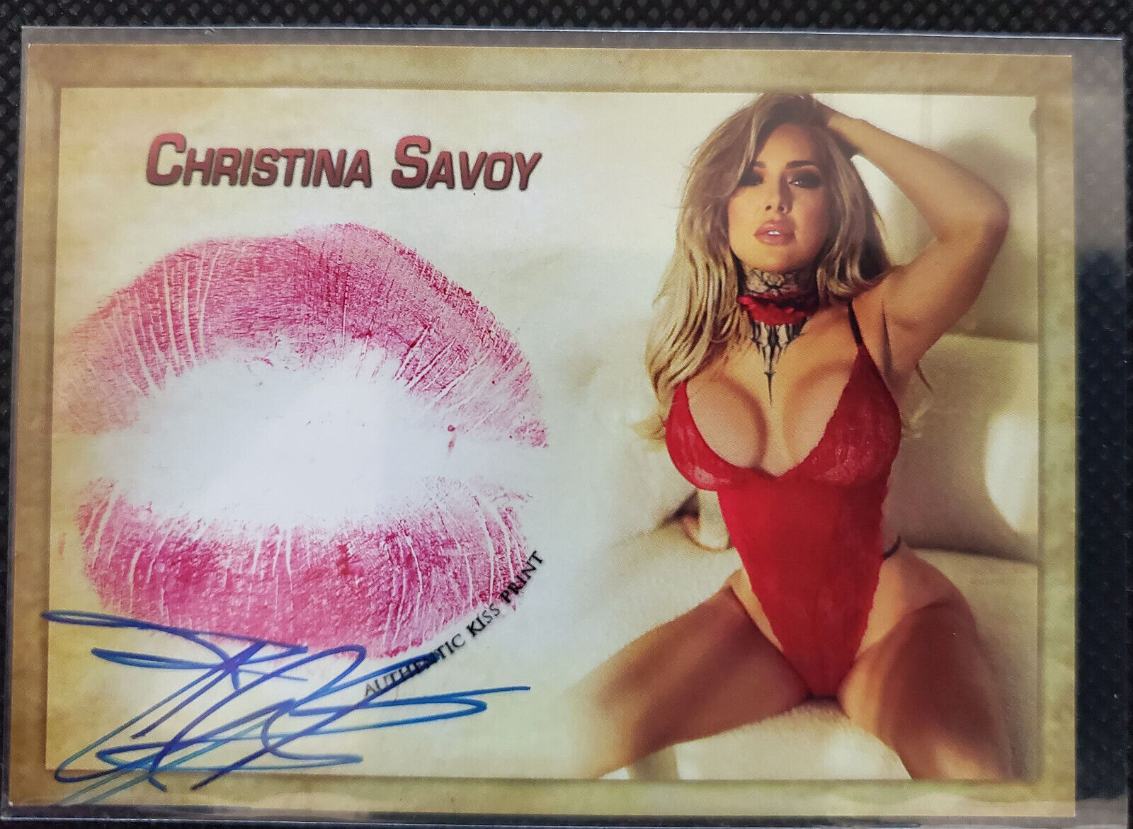 2022 Collectors Expo Christina Savoy Adult Star Autographed Kiss Card