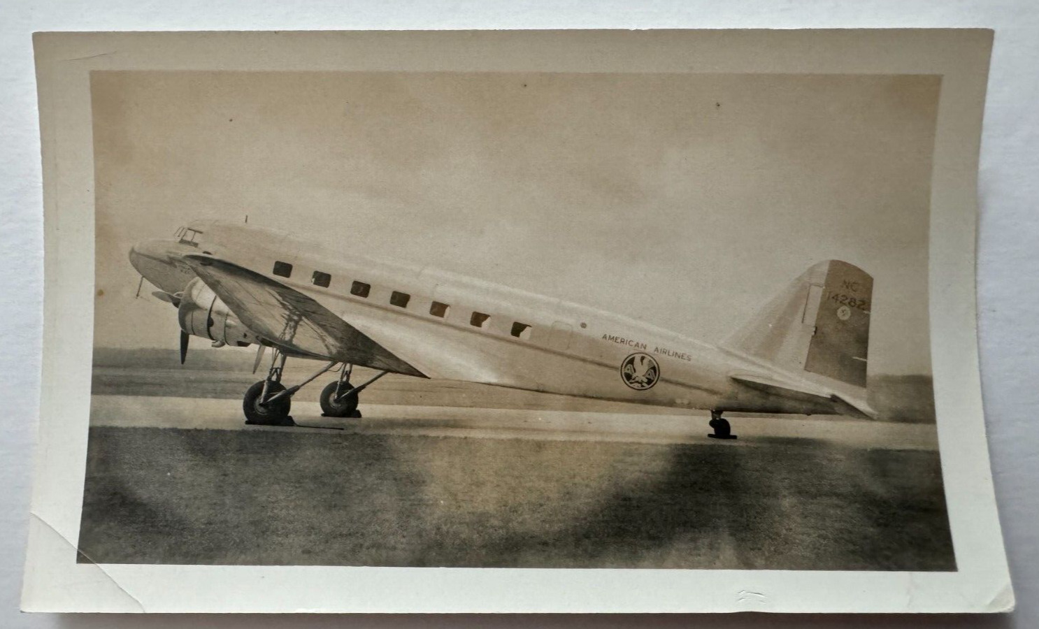 ca 1930s B&W Photo American Airlines Douglas DC-2 Airplane airliner 2.75 x 4.5\