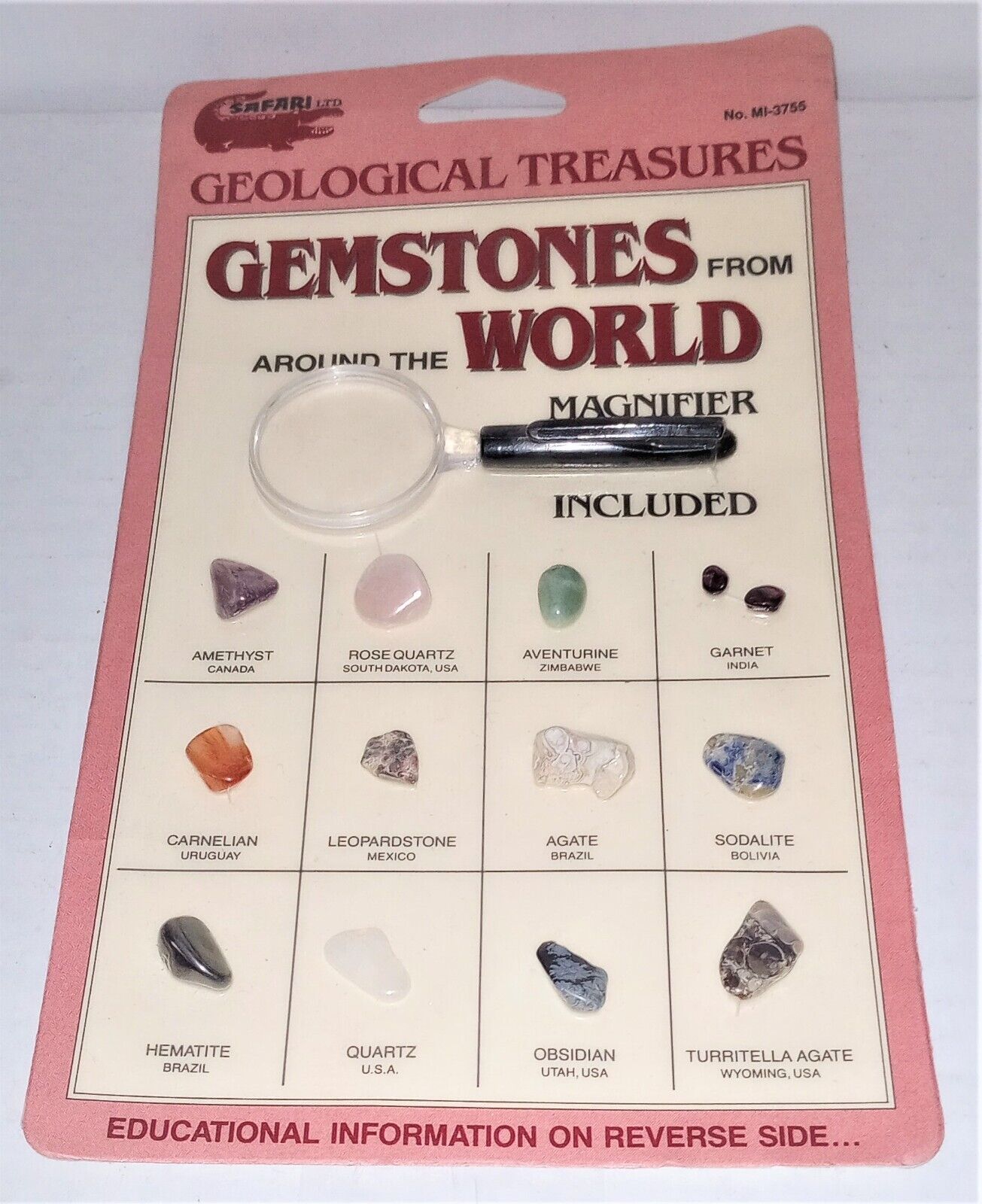 Geological Treasures - Gem Stones from Around the World with Magnifier - New