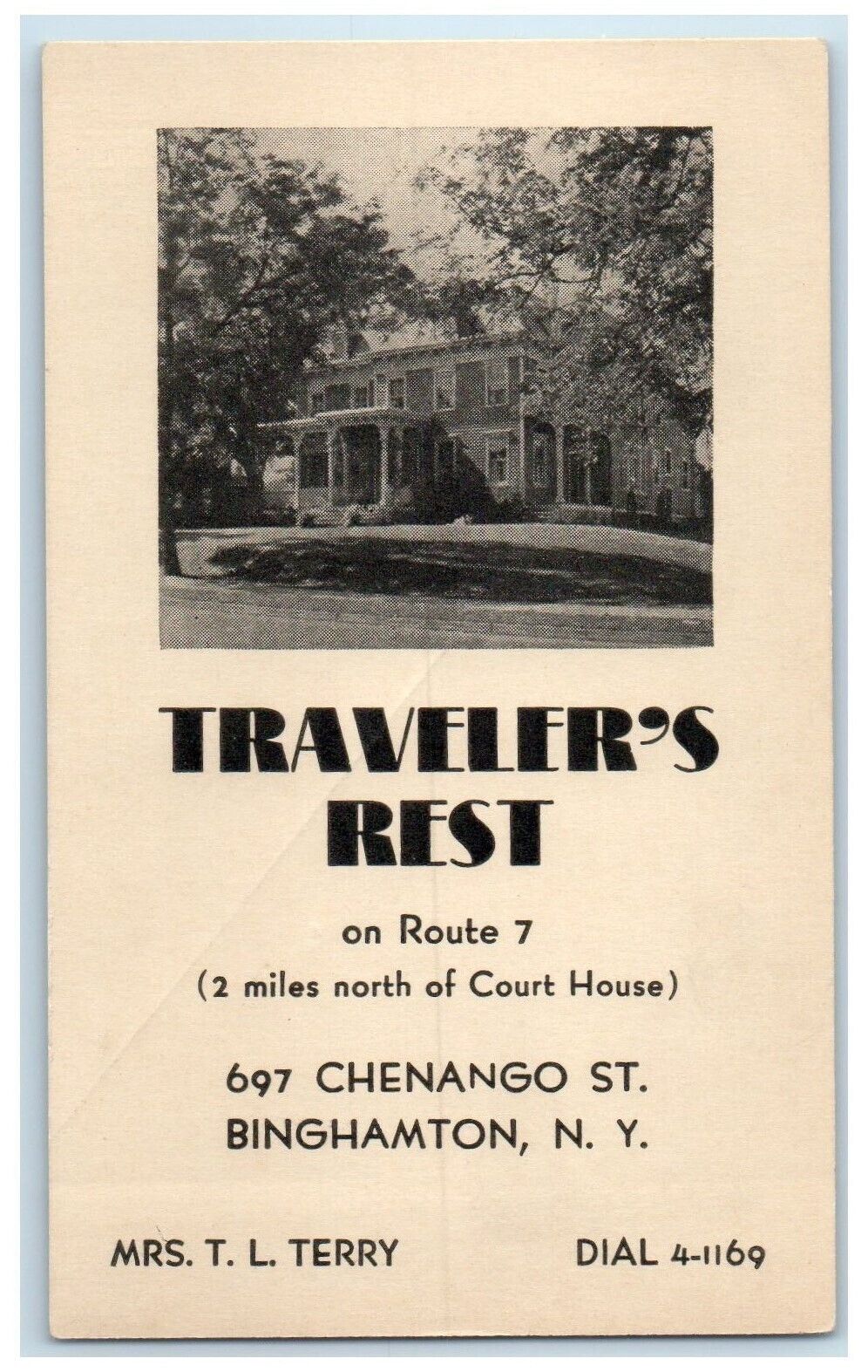 c1905 Traveler's Rest House Mansion Binghamton New York NY Antique Postcard