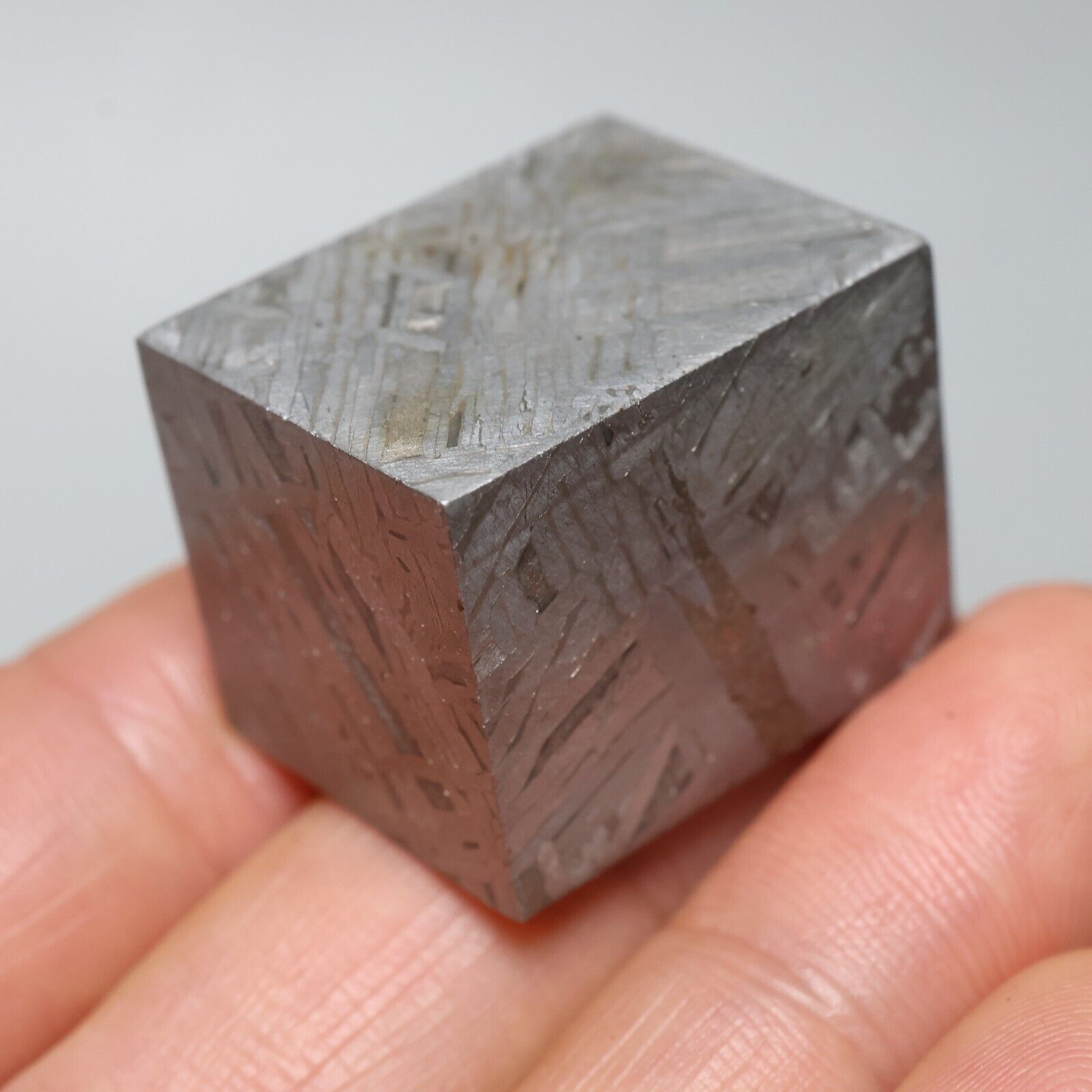 82g Iron meteorite, Muonionalusta iron meteorite cube, Natural Meteorite J179