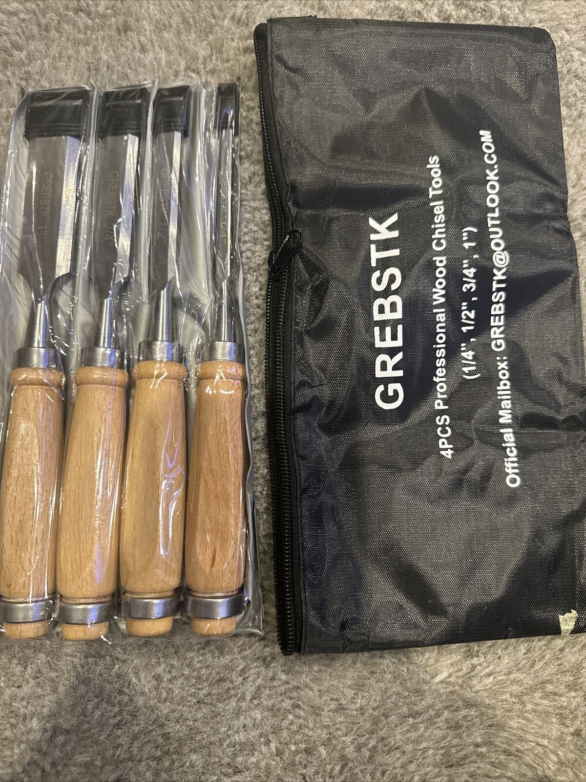 GREBSTK Professional Wood Chisel Set with Oxford Bag for Woodworking, CR-V Steel