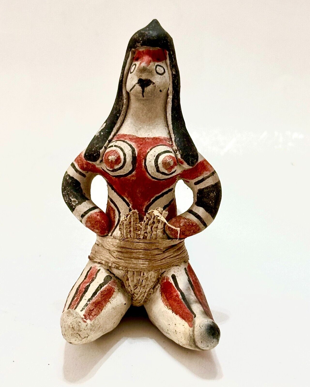 Hand Made Clay Pottery Woman Figurine Karaja Ethnicity Native Latin America 4.5\