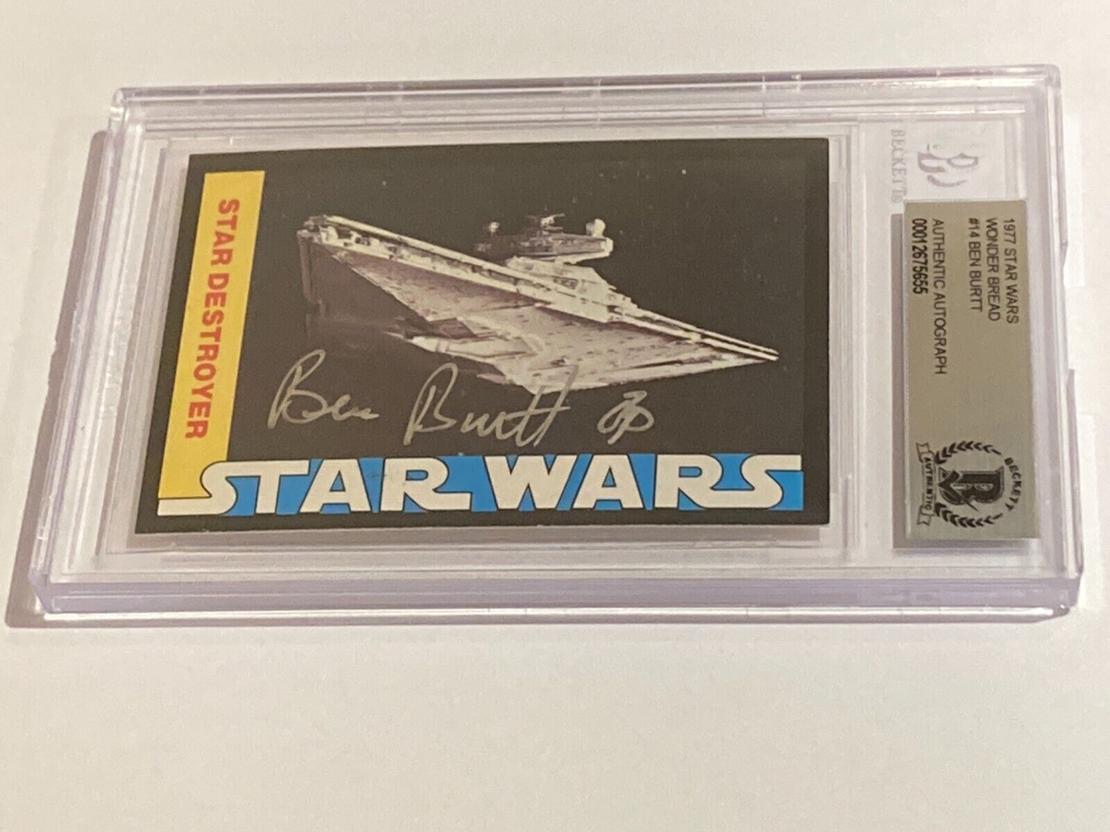 Ben Burtt Destroyer 1977 Star Wars Wonder Bread Autograph Card Beckett Rookie 14