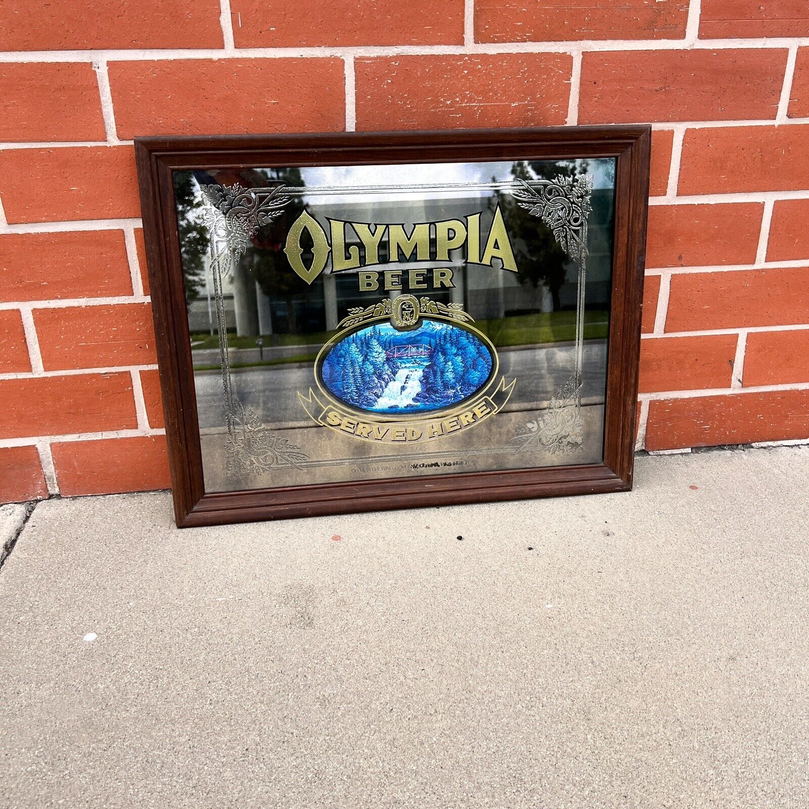 Vintage Original 1970’s Olympia Beer sign mirror