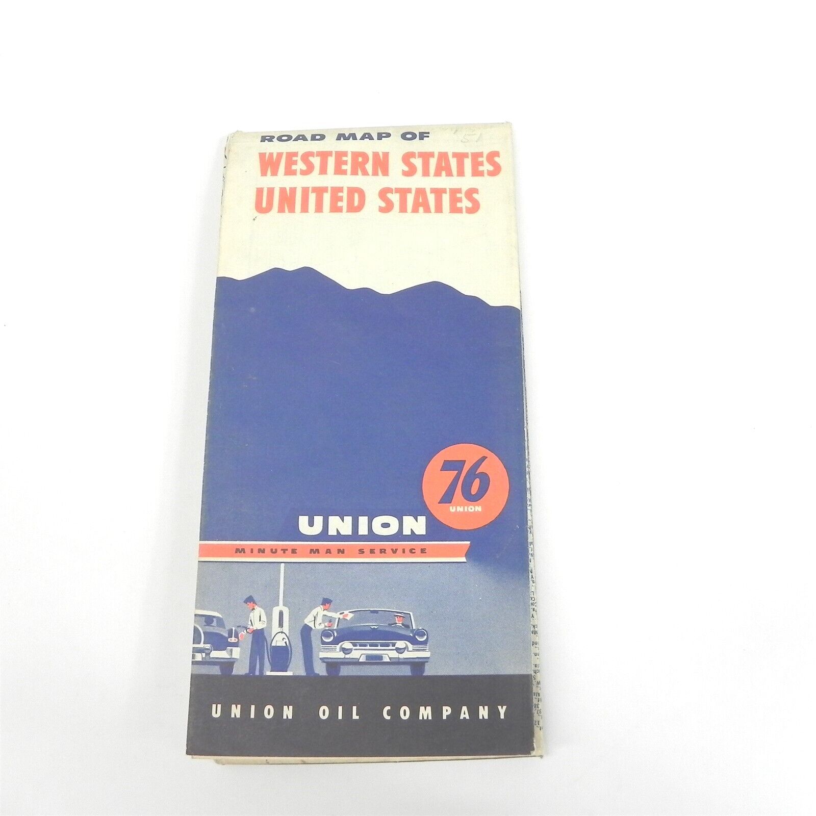 VINTAGE 1951 UNION 76 OIL COMPANY MAP OF THE WESTERN UNITED STATES TOURING GUIDE